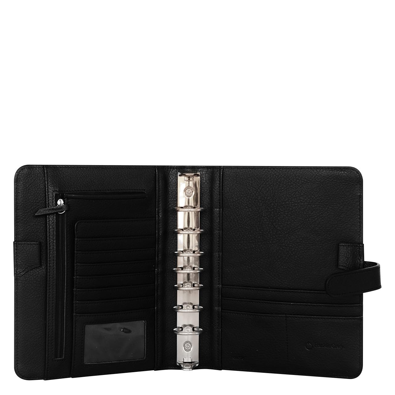 FranklinCovey Anna Leather Snap Binder - Classic Onyx Color | Professional Organizer Binder for Business, School & Office Use | Durable Leather Portfolio for Documents & Notes