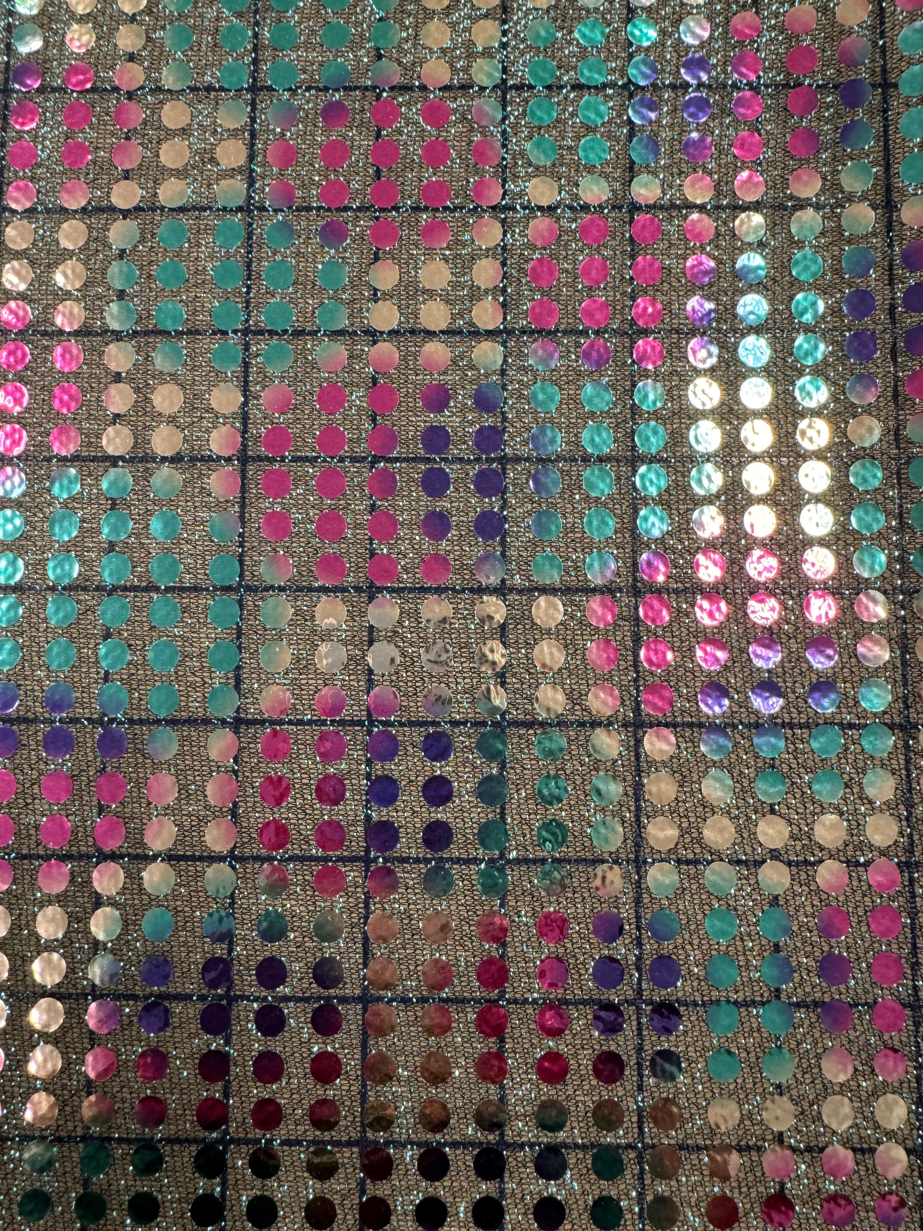 Sequin Metallic Dot Fabric - 44 Inches Wide, Multi-Color Textile for DIY Crafts, Costumes & Home Decor | Premium Closeout Sale