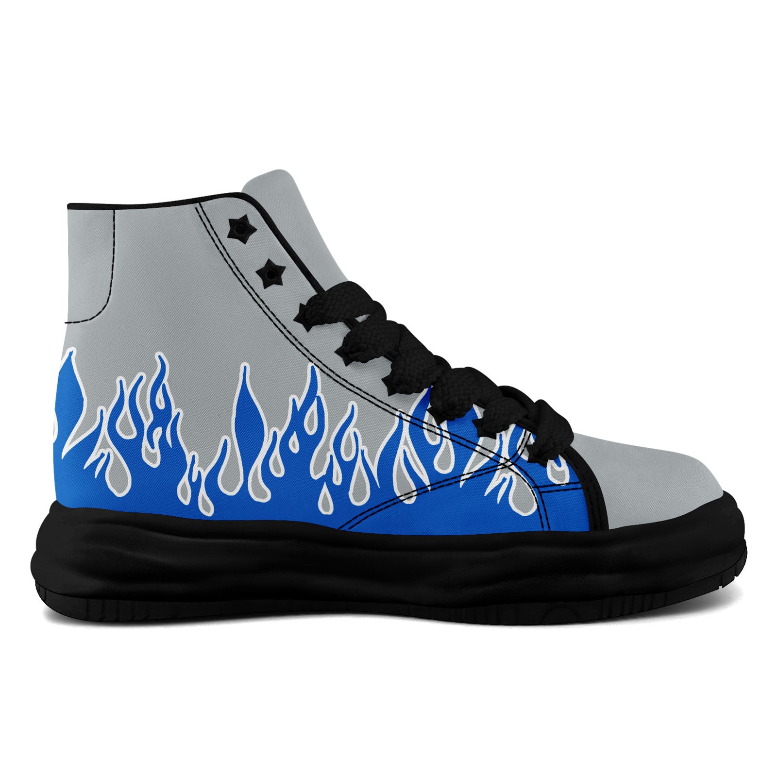 Custom Gray Blue Detroit Firesoul Shoes - Personalized Sneakers for Men & Women | Comfortable Walking & Casual Wear | Size 11 (FN039 D020272) | Perfect for Street Style & Urban Fashion