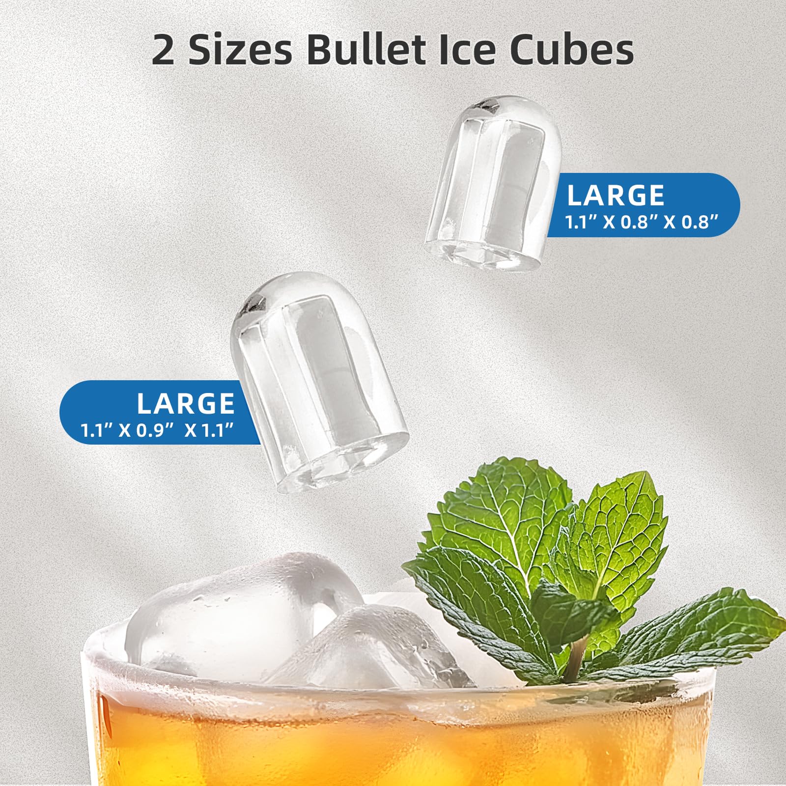 Portable Ice Maker Machine for Countertop - 26.5Lbs/24H, 9 Ice Cubes in 6 Minutes, 2 Sizes of Bullet Ice, Self-Cleaning with Basket & Scoop - Perfect for Home, Office, RV, Camping & Outdoor Parties (Black)