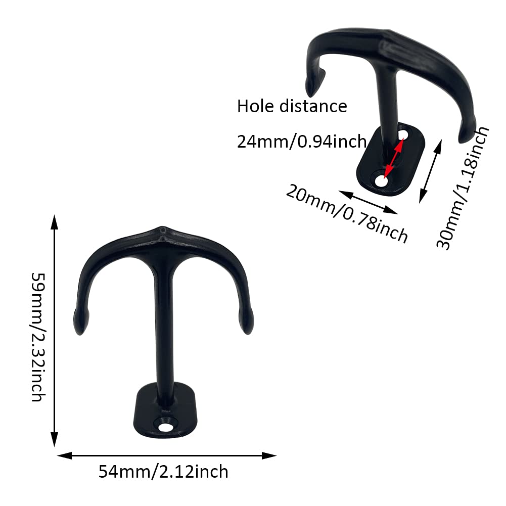 6-Pack Zinc Alloy Ceiling Hooks with Anchors - Heavy Duty 2-Prong Hooks for Closet, Robe, Plants & Cups - Perfect for Bathroom, Kitchen, Garage & Cabinet Organization