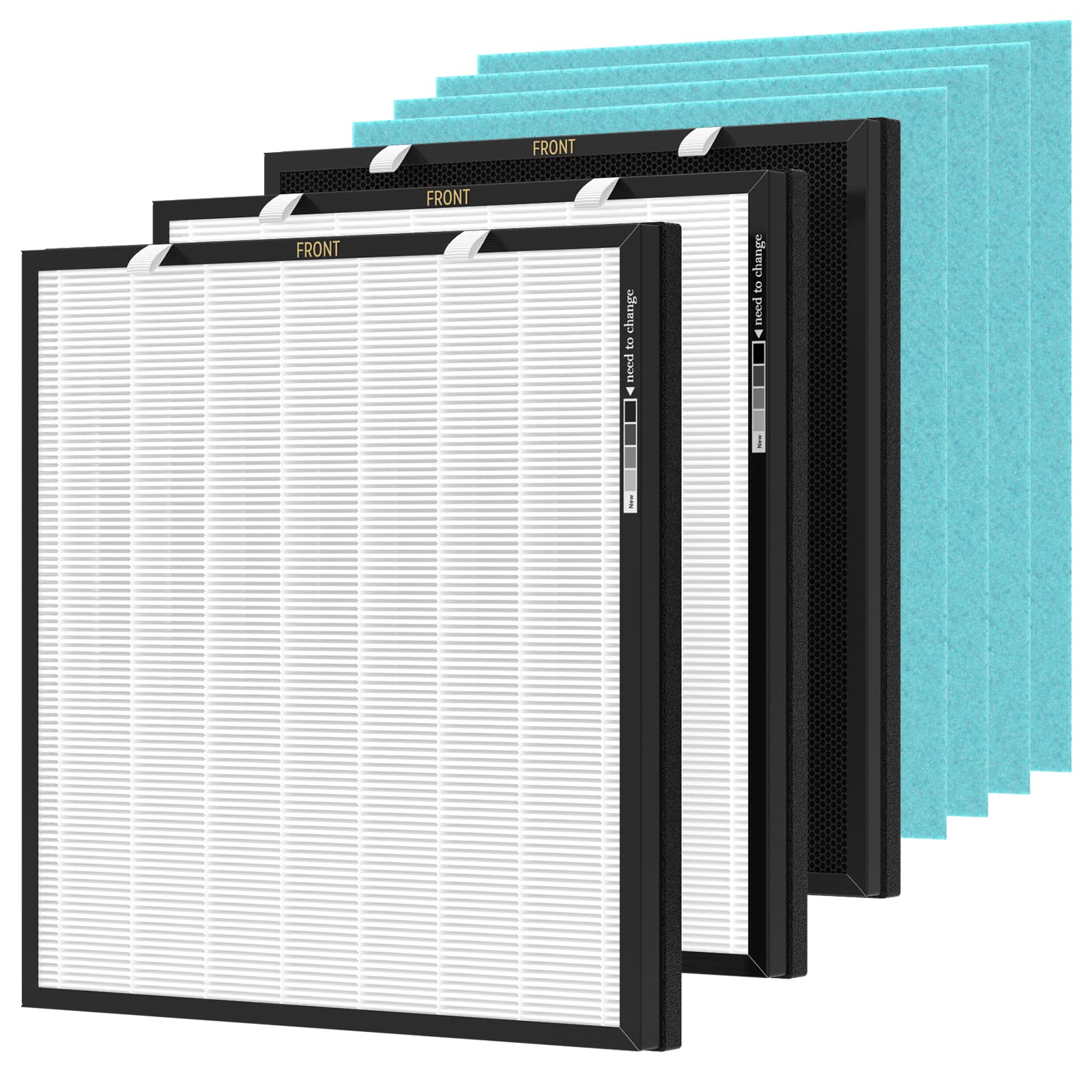 CFKREYA RFM80 Replacement Filter Kit for ORANSI OVHM80 Max Air Purifier - 4 Pre-Filters, 2 HEPA Filters, 1 Carbon Filter - Improve Indoor Air Quality for Home & Office