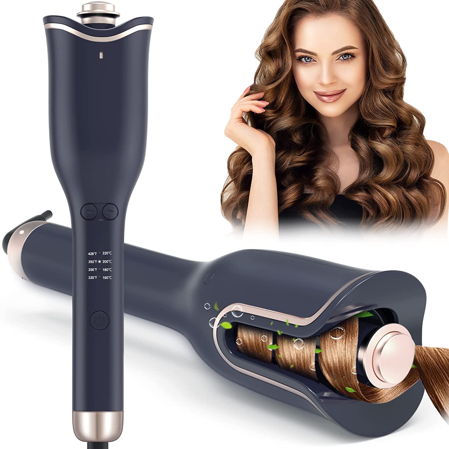 Best Automatic Hair Curler with 4 Temperature Settings - Professional Curling Wand & Tongs for Long Hair - Corded Styling Iron for Salon-Quality Waves & Curls - Perfect for Home Use, Weddings & Special Occasions