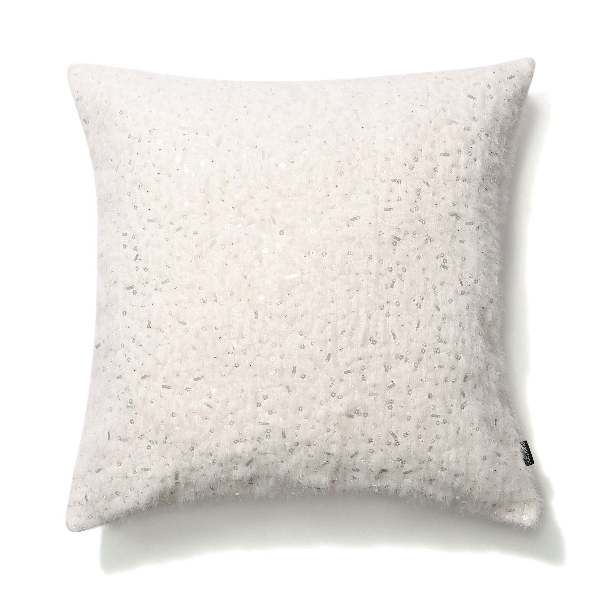 Premium Mohair Beads Cushion Cover 18x18 Inches - Soft White Knitted Pillow Case for Sofa, Bed & Home Decor - Cozy Living Room & Bedroom Accessory