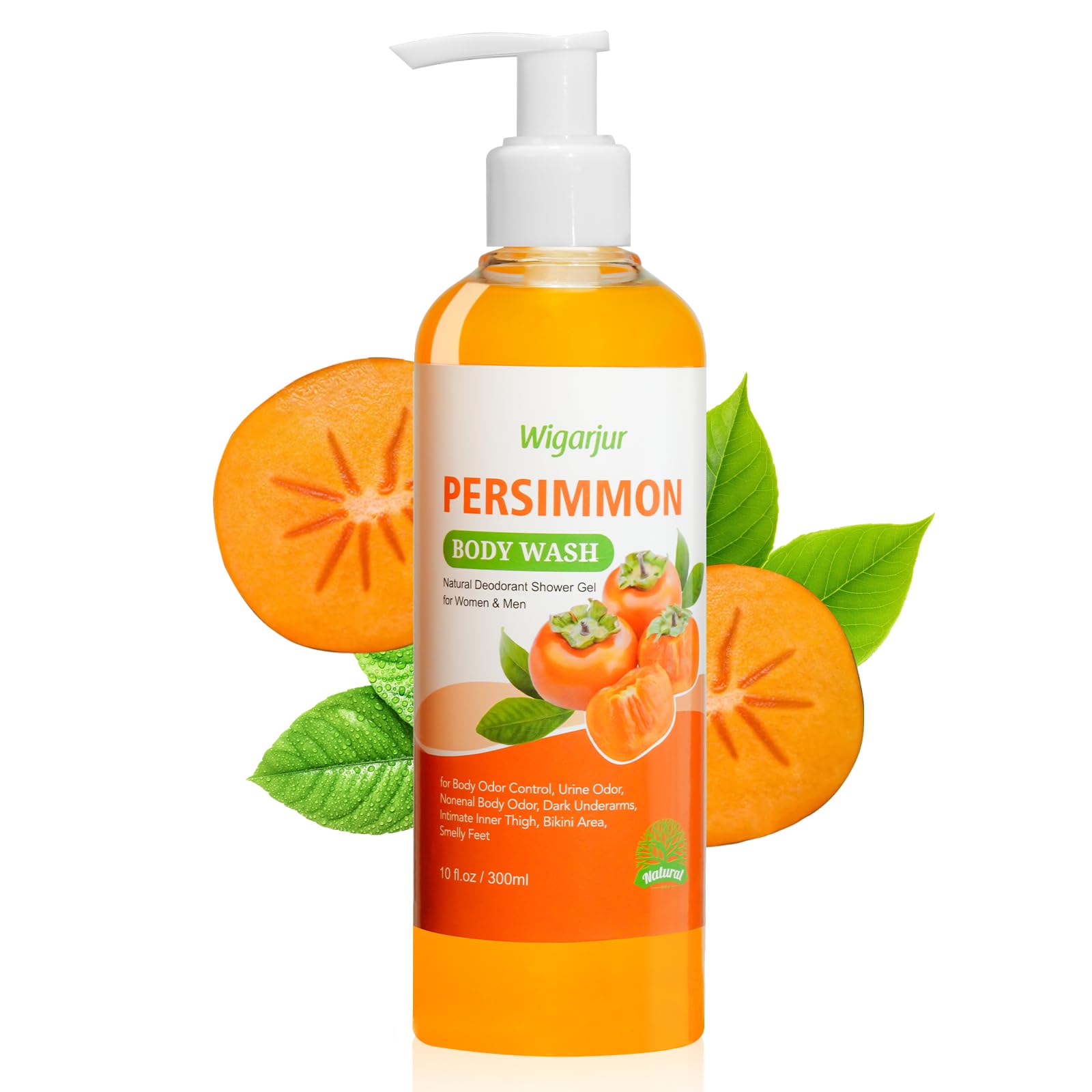 Natural Persimmon & Green Tea Body Wash for Odor Control - Deodorizing Bar Soap for Strong Smells, Foot Odor & Senior Care - Gentle Cleansing for Sensitive Skin - Perfect for Daily Hygiene & Elderly Bathing Needs