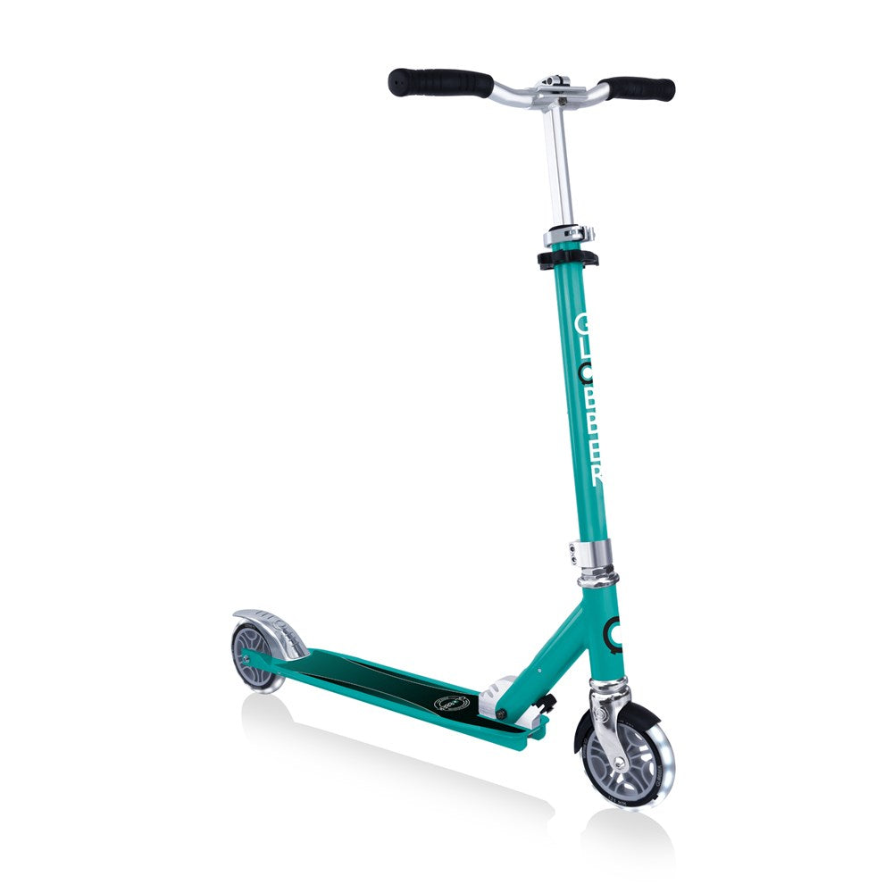 Globber Flow Element Scooter for Kids & Adults - Lightweight Foldable Kick Scooter with Adjustable Handlebar - Perfect for Commuting, School, Park & Outdoor Fun