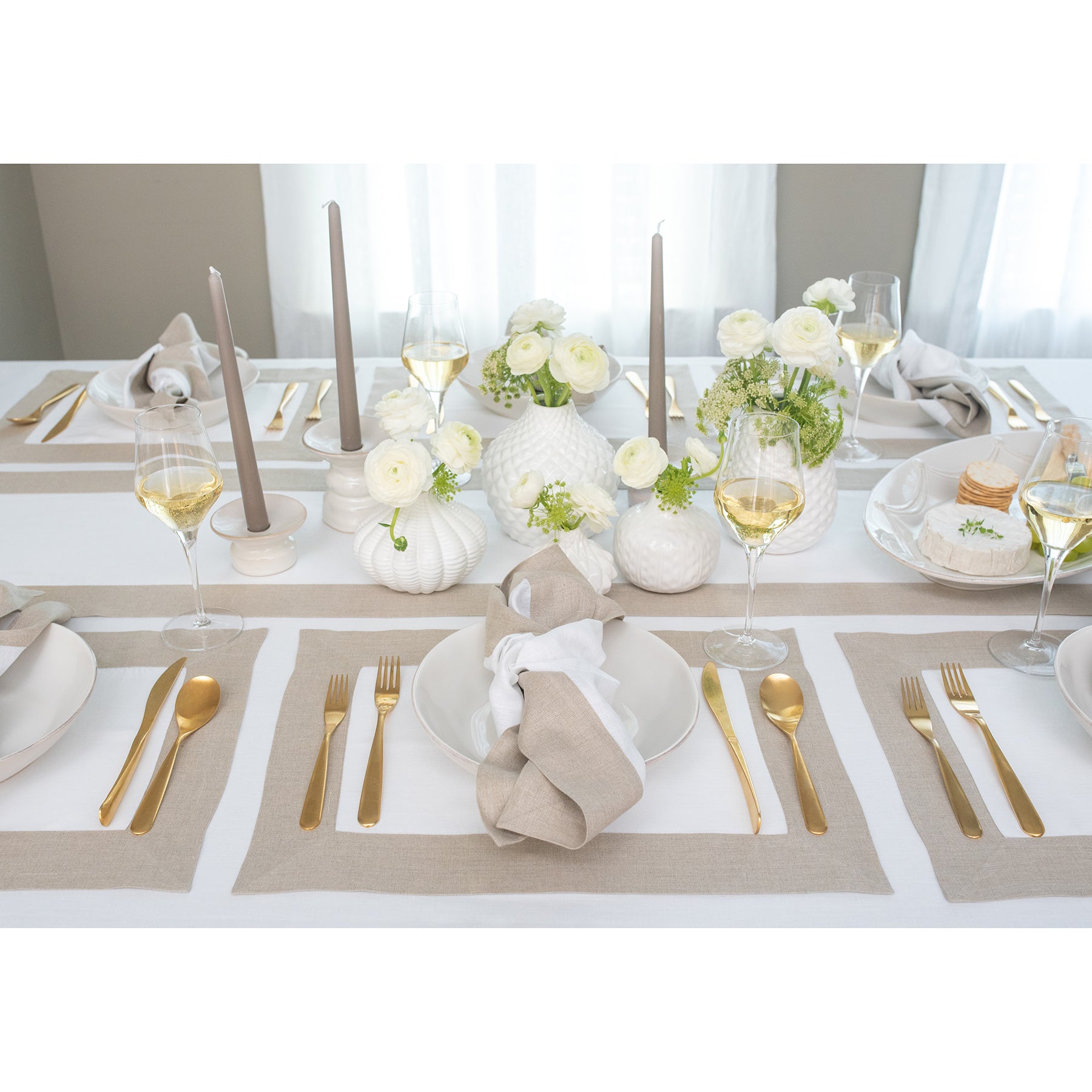 Elegant Contempo Table Runner - Premium Cotton Linen Blend for Dining Room Decor, Wedding, and Holiday Table Settings