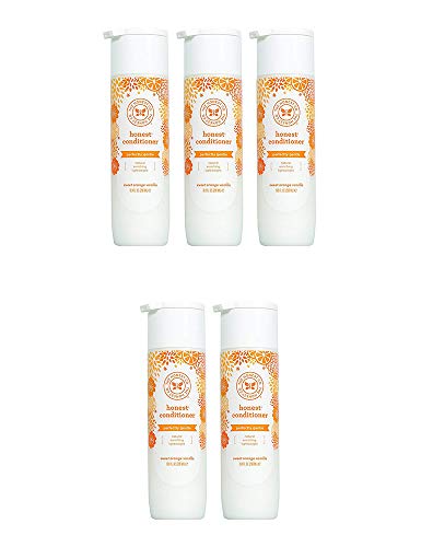 Honest Perfectly Gentle Hypoallergenic Conditioner with Natural Botanicals - Sweet Orange Vanilla Scent - 10 fl oz (5 Pack) for Sensitive Scalp & Color-Treated Hair - Ideal for Daily Use & Travel Size