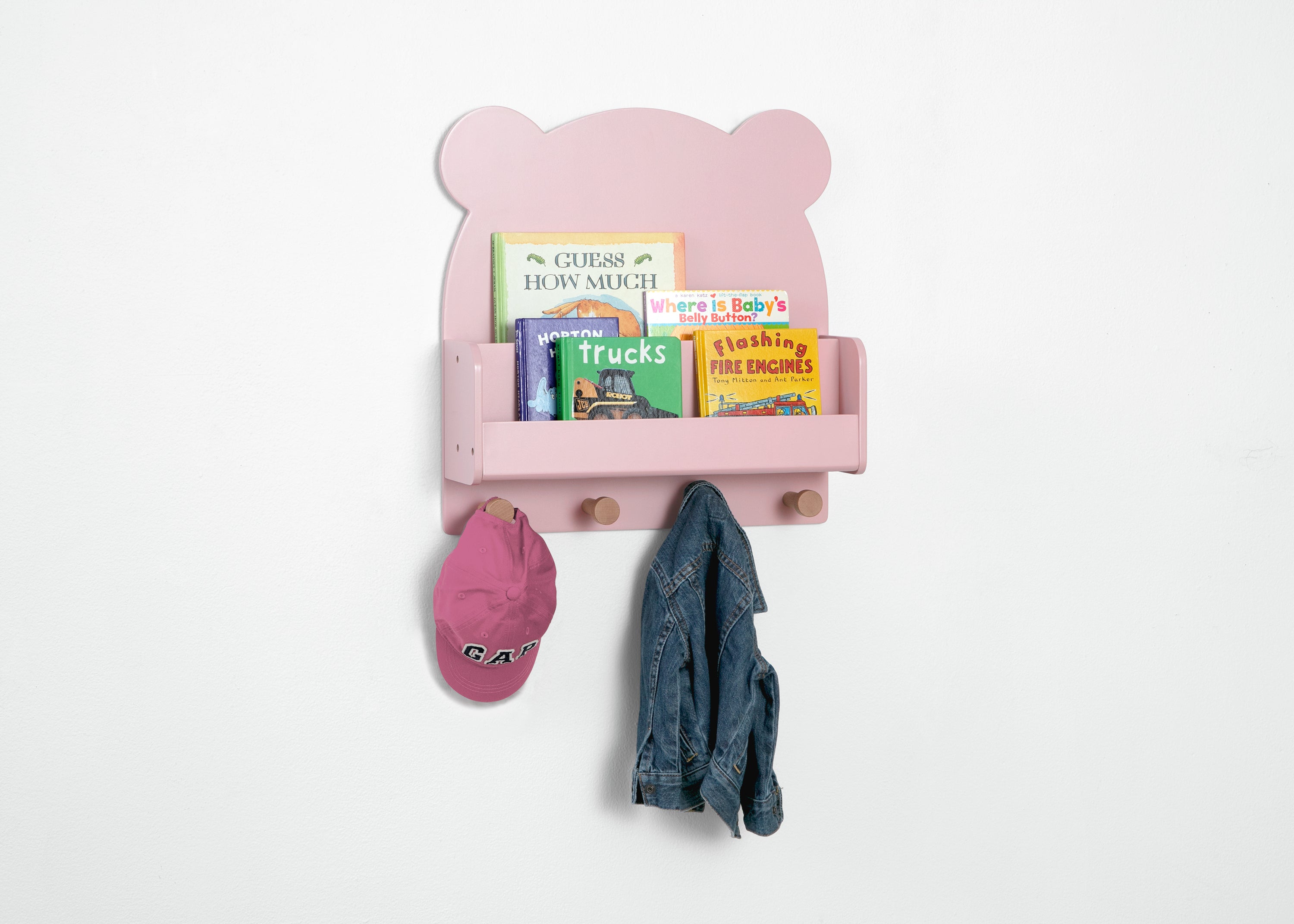Brannan Bear Wall Shelf with 4 Hooks - Rustic Wooden Floating Shelf for Entryway, Bathroom & Bedroom Organization - Perfect for Hanging Coats, Towels & Decor