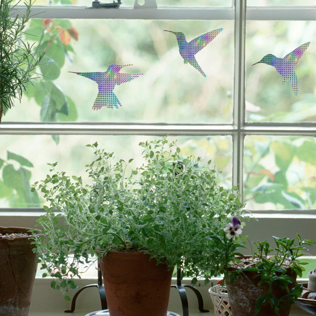 14-Piece Anti-Collision Window Decals - UV Reflective Bird Deterrent Stickers to Prevent Bird Strikes on Glass Windows | Ideal for Homes, Offices & High-Rise Buildings