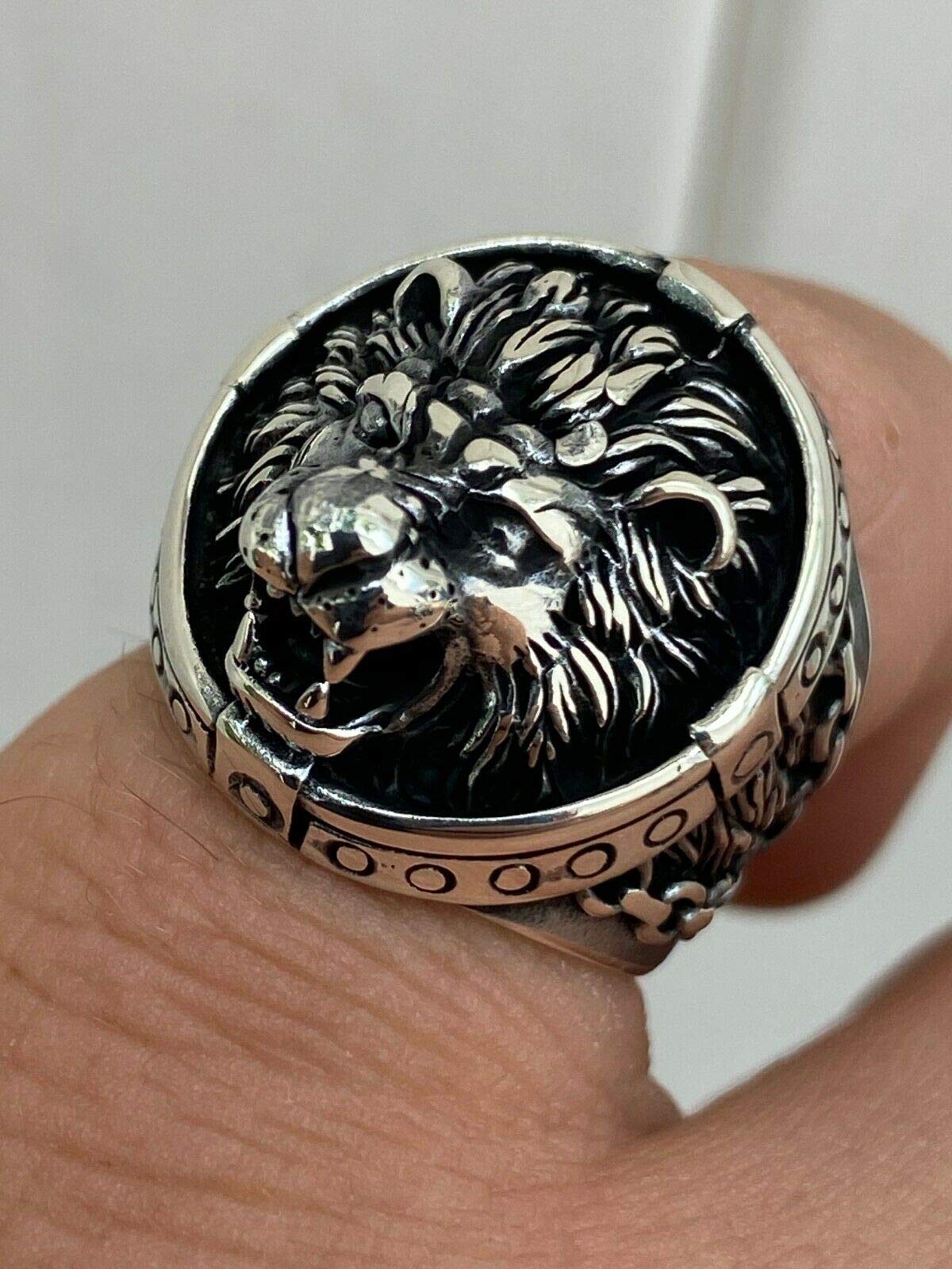 925 Sterling Silver Men's Lion of Judah Ring - Sizes 7-13 - Bold Statement Jewelry for Men - Perfect for Gifts, Weddings & Everyday Wear