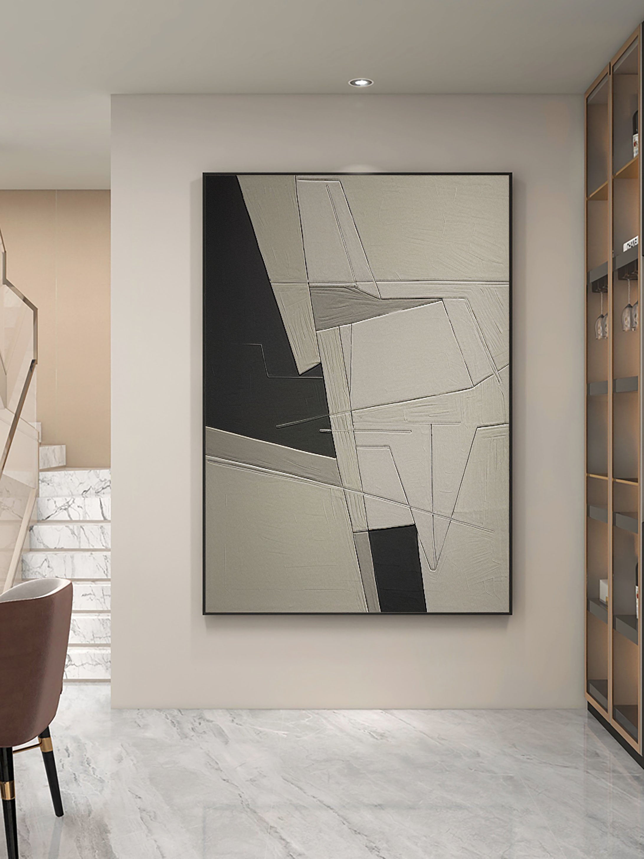Beige & Brown Abstract Wall Art Print #BB035 - Modern Home Decor for Living Room, Bedroom & Office