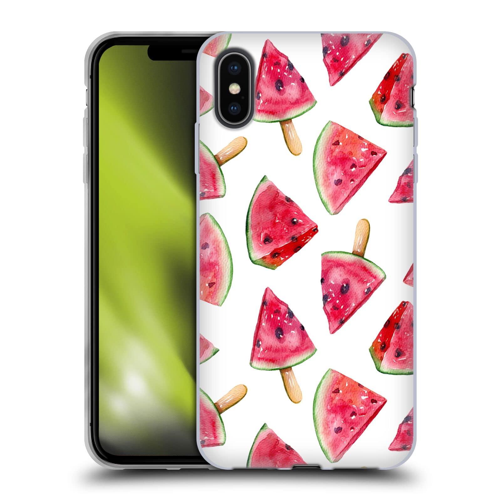 Officially Licensed Haroulita Watermelon Fruits 2 Soft Gel Case for Apple iPhone Xs Max - Cute Protective Phone Cover for Summer, Beach & Everyday Use