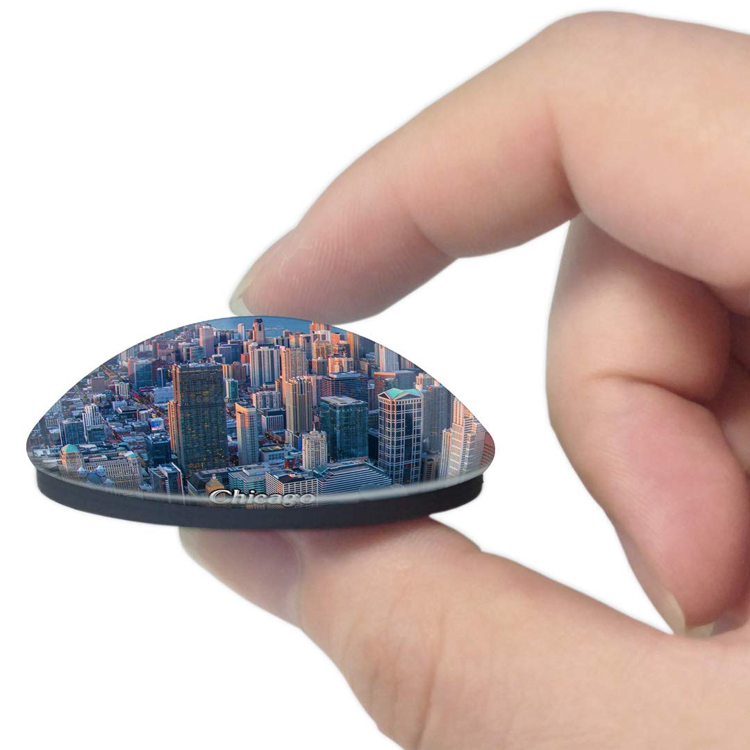 Chicago Willis Tower Illinois USA 3D Fridge Magnet - Whiteboard Refrigerator Magnet Souvenir with Crystal Glass Design - Perfect for Home, Office & Travel Memories