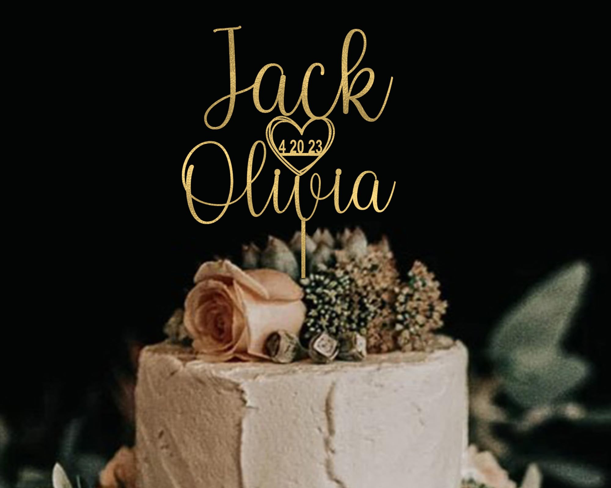 Custom Wedding Cake Toppers - Personalized Bride & Groom Cake Topper for Anniversaries | Elegant Mr & Mrs Cake Decorations for Wedding, Engagement & Anniversary Celebrations