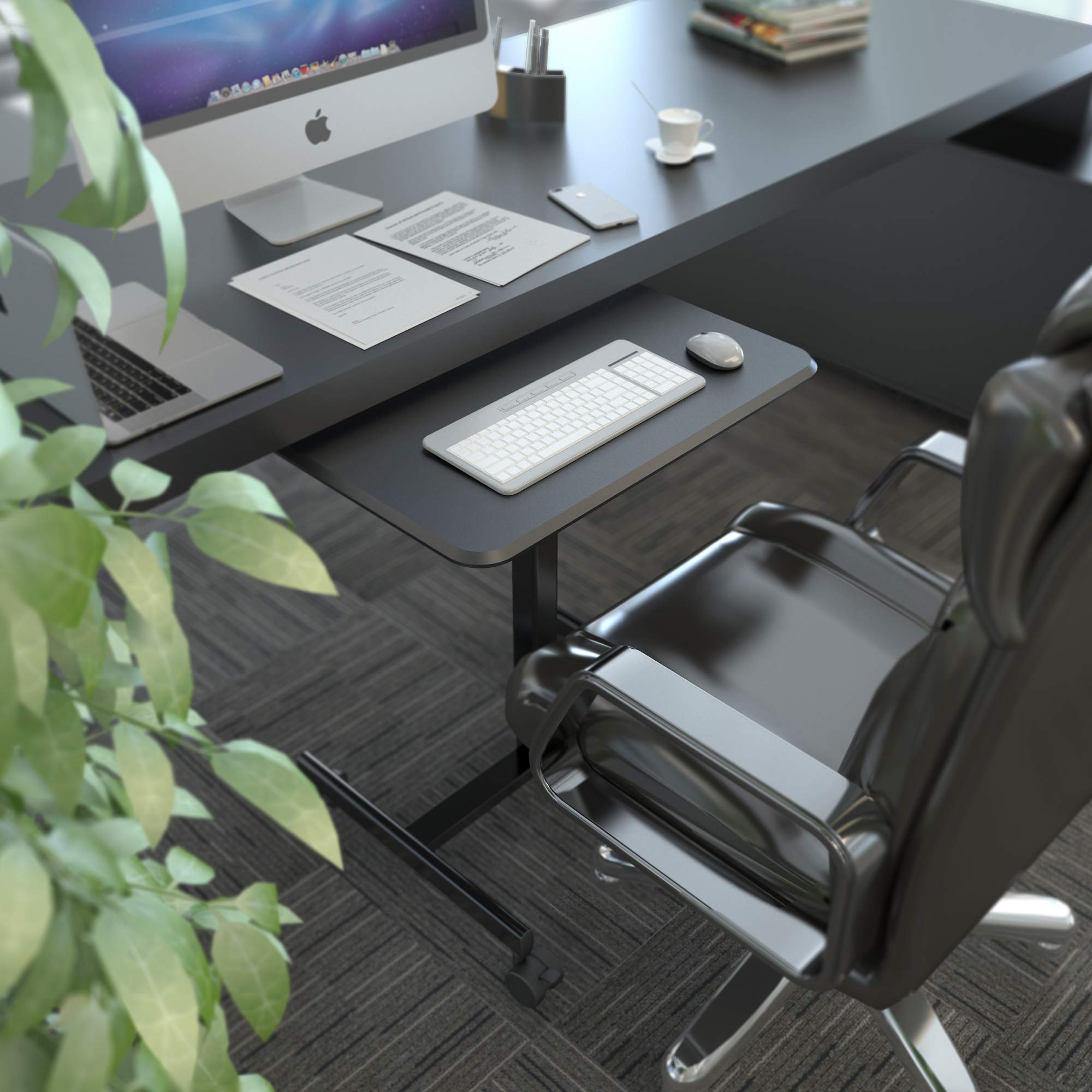 Mobile Desk Computer Desk with Lockable Wheels, 25.6