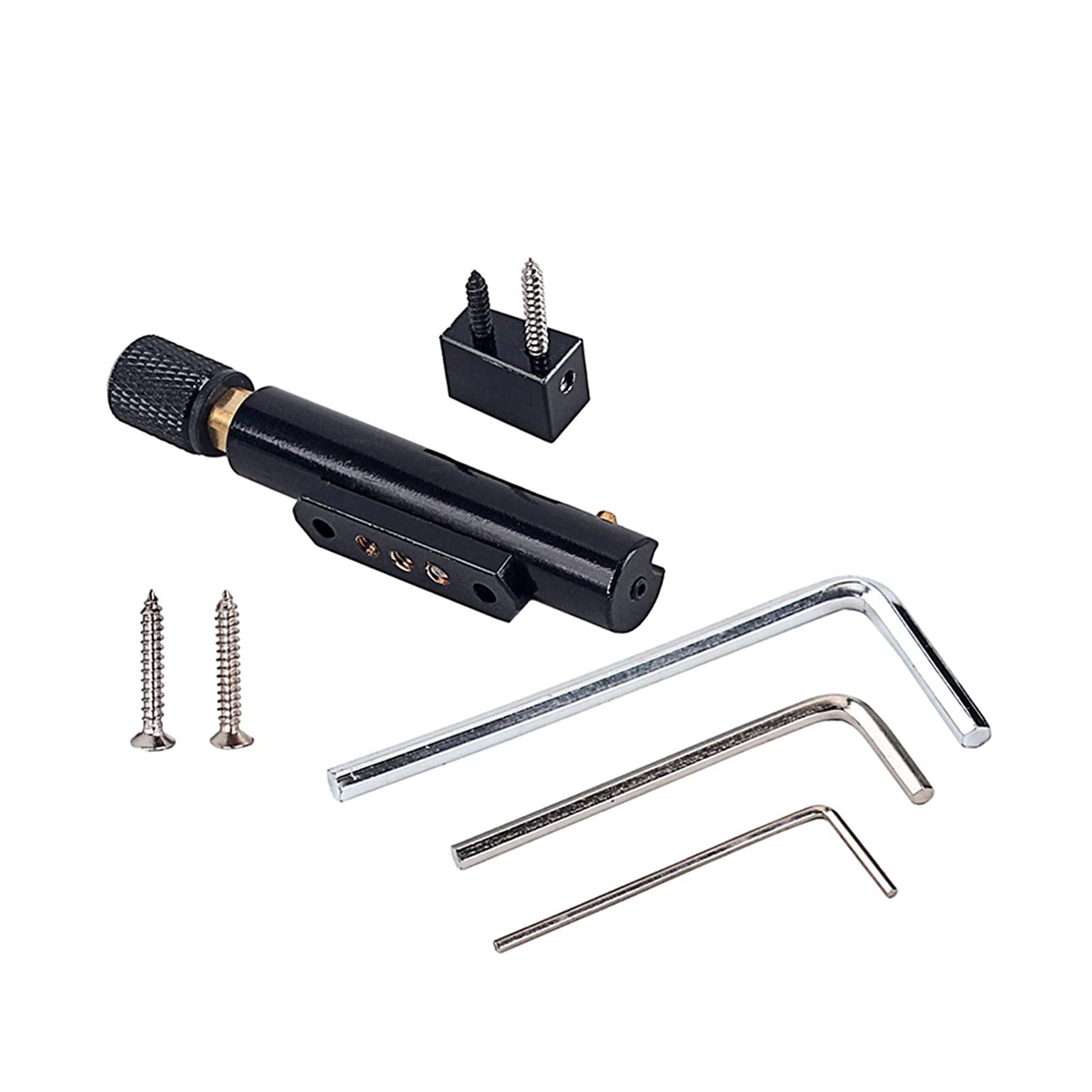 Single Headless Guitar Bass Bridge Fanned Fret - Fixed Brass Fan Bridge for 4/5/6/7/8/9 String Electric Bass Guitar Bridge System (6 Strings) - Perfect for Custom Guitar Builds & Upgrades