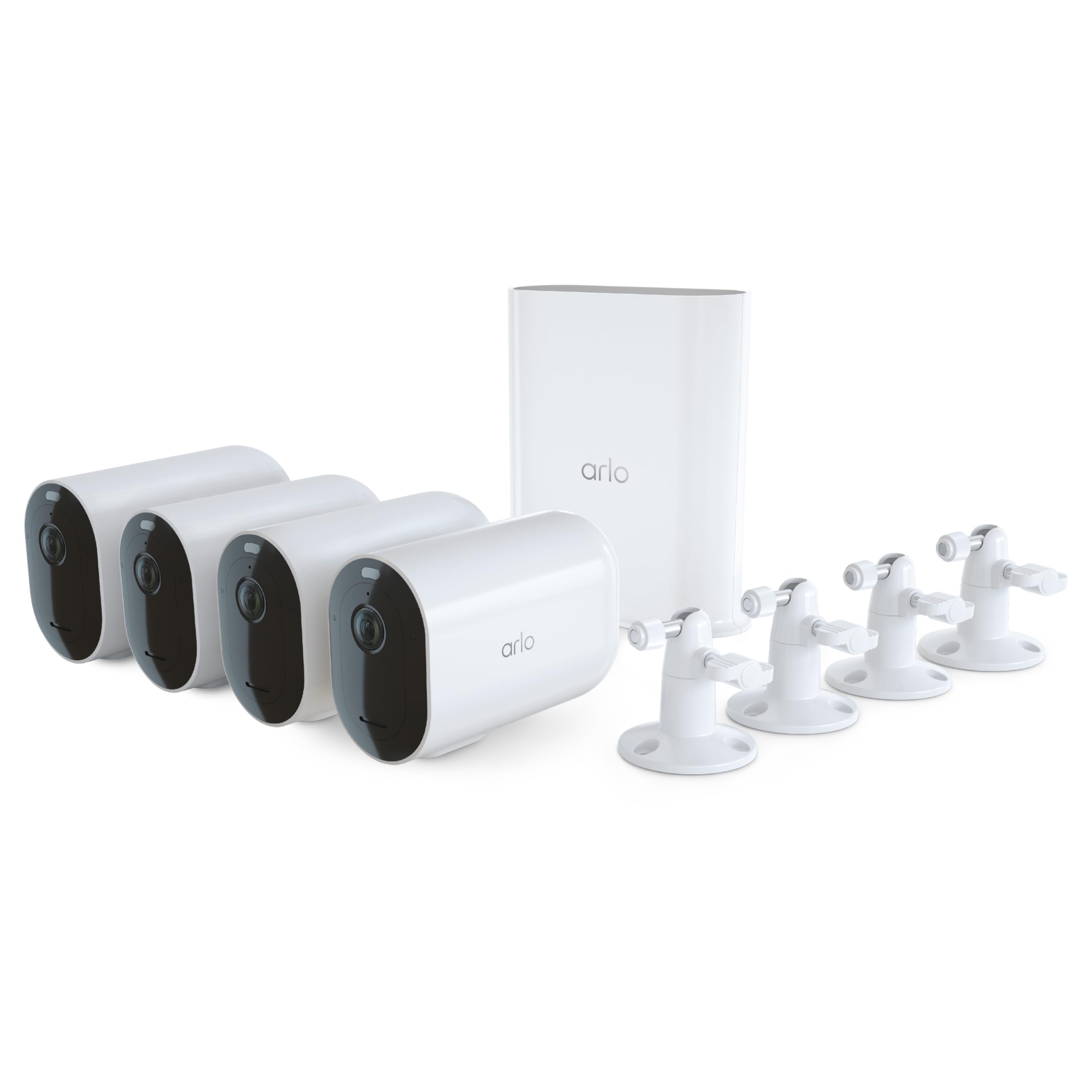 Arlo Pro 4 XL Spotlight 4 Camera Security Bundle - VMS4452P (Renewed) | Wireless Outdoor Home Surveillance System with Night Vision & 2-Way Audio | Perfect for Home, Office & Business Security Monitoring