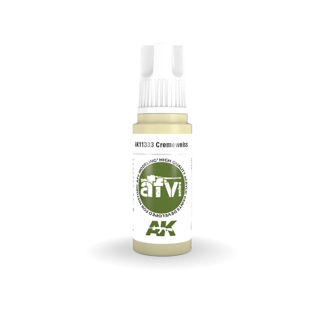 AK Interactive AK11333 AFV Series Cremeweiss Acrylic Paint - 17ml Bottle - 3rd Generation Formula - Premium Model Paint for Military Vehicles, Tanks & Dioramas