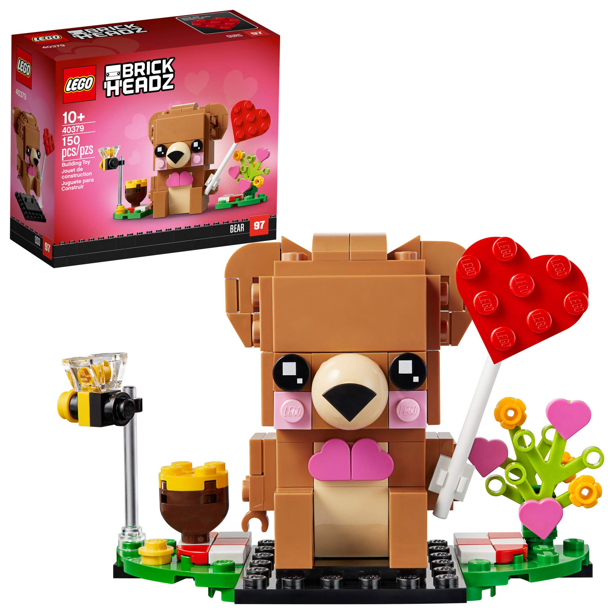**LEGO BrickHeadz Valentine's Bear 40379 Building Kit (150 Pieces) – New 2021 – Perfect Gift for Valentine's Day, Birthdays & Collectors**