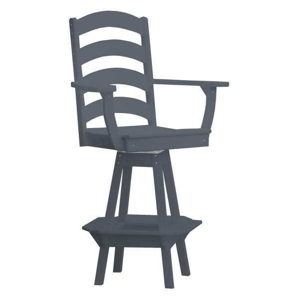 Swivel Bar Stool with Ladder Back & Arms - Adjustable Height Counter Stool for Kitchen Island, Dining & Home Bar