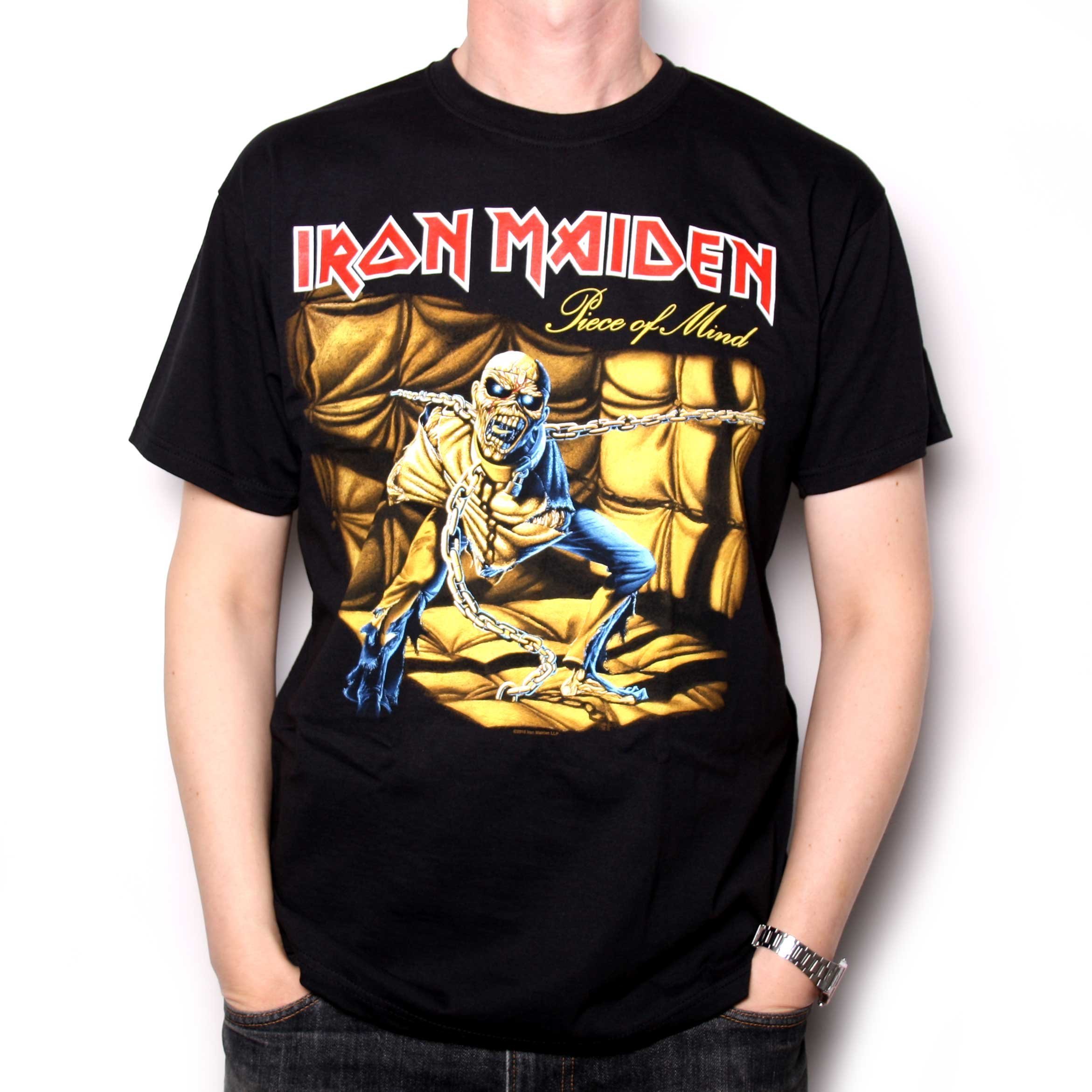 Iron Maiden Piece of Mind Official Black T-Shirt | Vintage Band Tee for Men & Women | Perfect for Concerts & Rock Fans