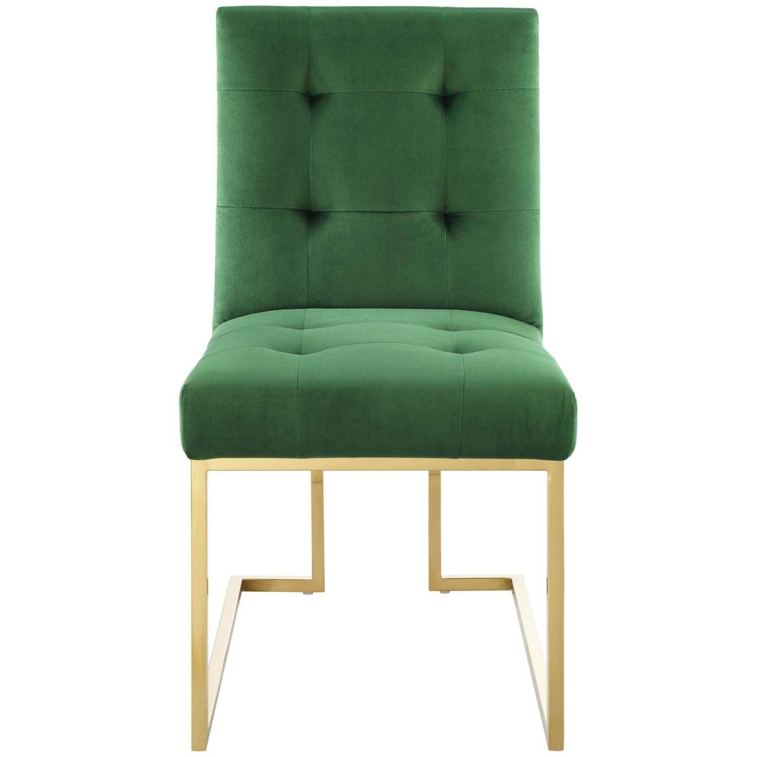 Modway Privy Performance Velvet Dining Chair - Gold Emerald with Stainless Steel Frame - Elegant Modern Kitchen & Dining Room Furniture for Home & Restaurant Use
