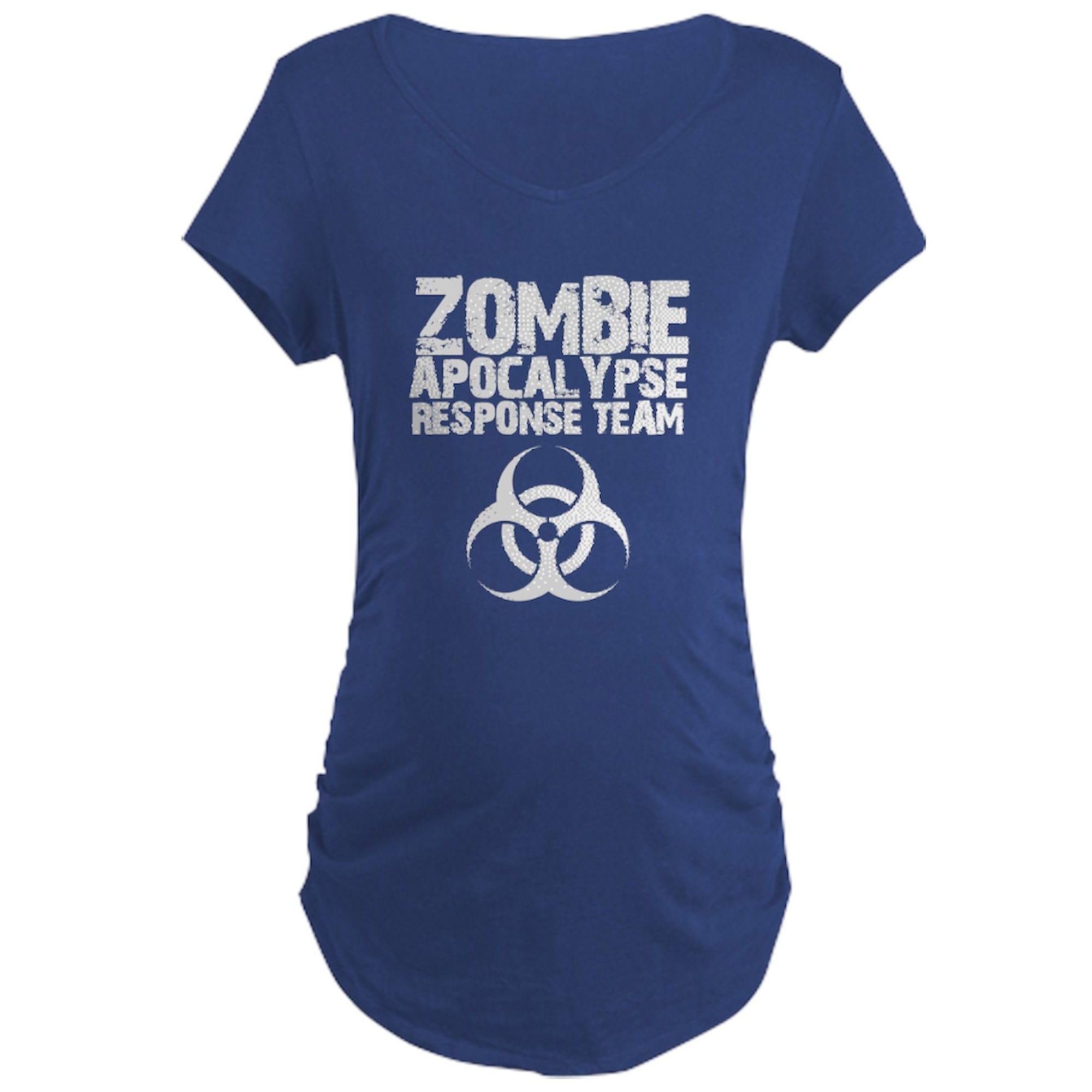 CDC Zombie Apocalypse Response Maternity T-Shirt for Women - Dark Ruched Side Tee for Pregnancy Comfort | Perfect for Halloween, Cosplay & Funny Maternity Outfits