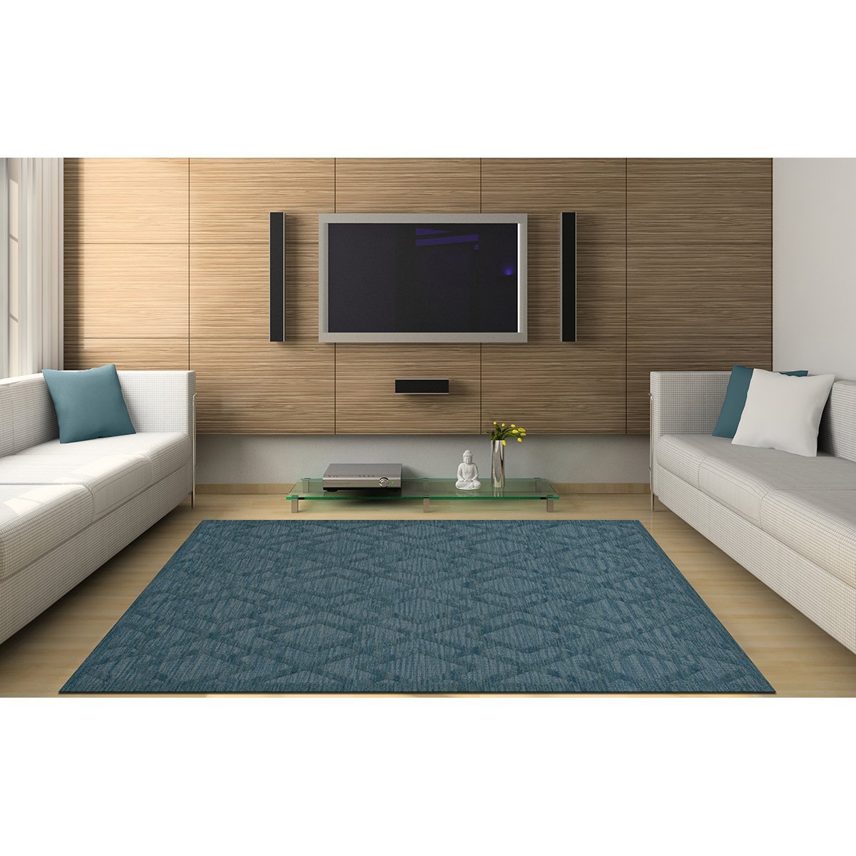 Dalyn Rugs Dover DV1 Sky Blue Area Rug 3' x 5' - Soft Living Room Carpet for Bedroom, Dorm & Office Decor