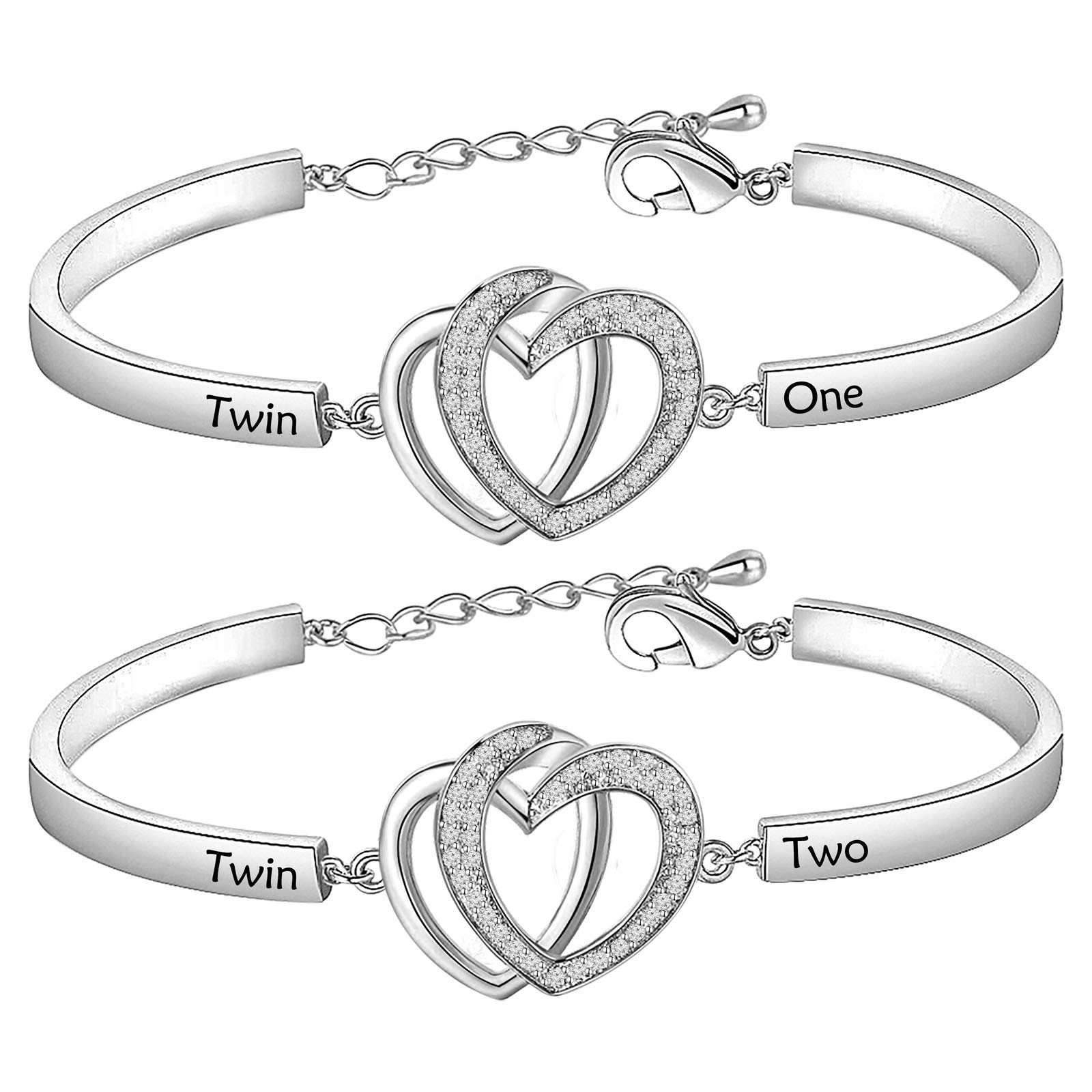 Gzrlyf Twin Bracelets Set - Matching Sister Jewelry for Twins, Best Friend Gifts for Women - Perfect for Birthdays, Anniversaries & Special Occasions