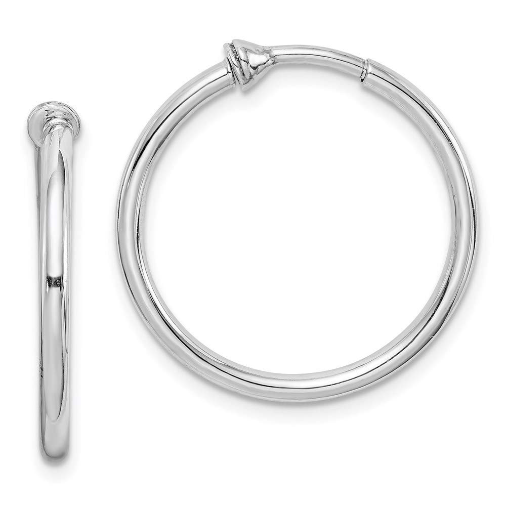 925 Sterling Silver Clip-On Small Hoop Earrings for Women - Hypoallergenic Round Non-Pierced Earrings for Sensitive Ears - Perfect for Parties, Weddings & Everyday Wear