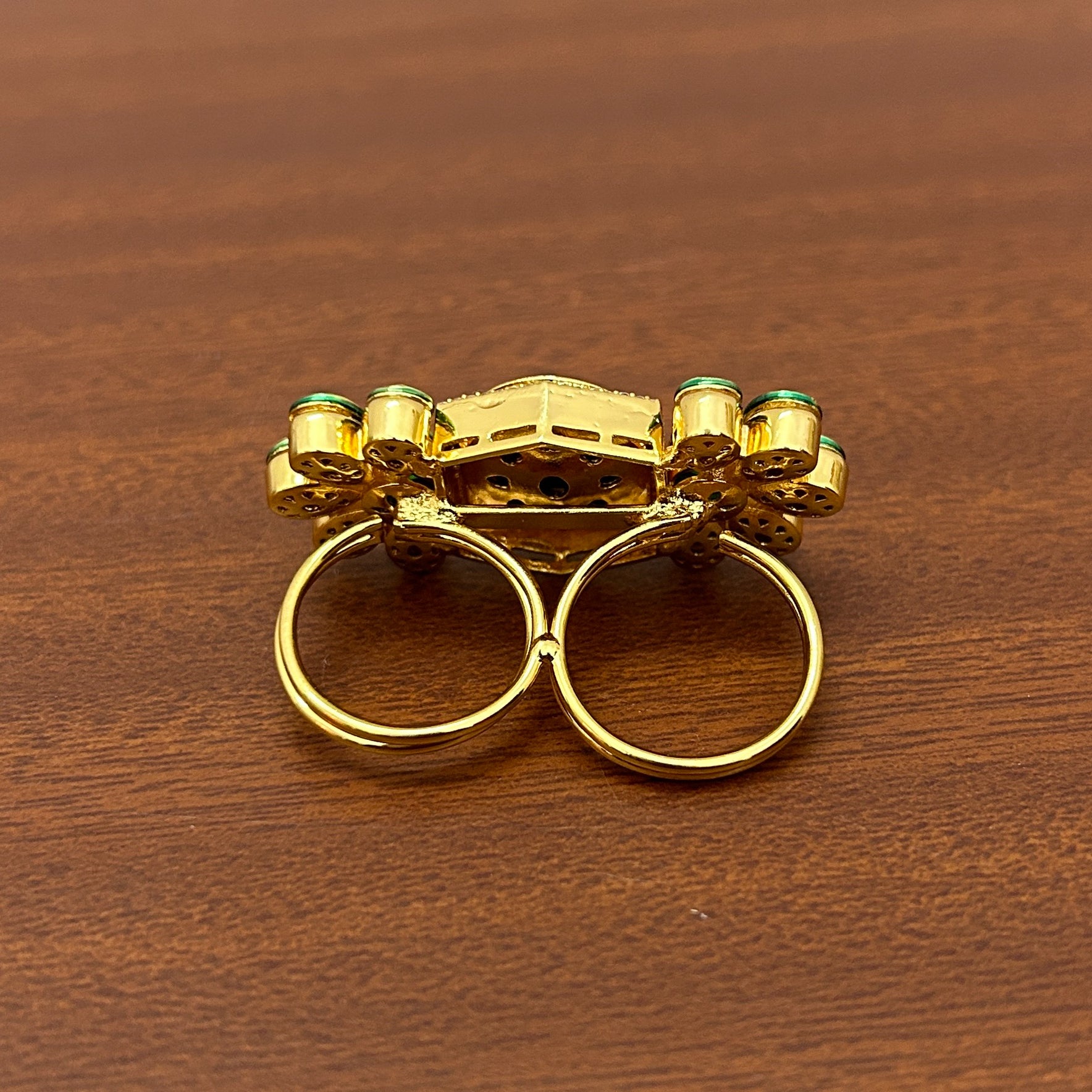 Elegant Designer Gold Plated Royal Kundan Beaded Ring (D237) - Perfect for Weddings, Parties & Special Occasions