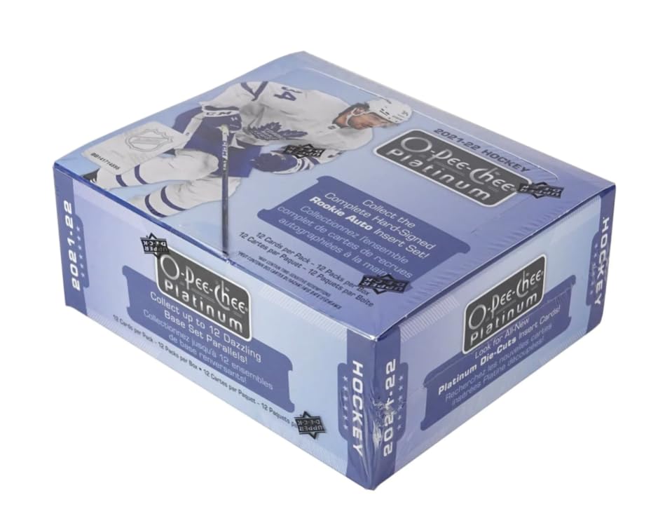 2021/22 O-Pee-Chee Platinum Hockey Hobby Box - 12 Packs (144 Cards) | NHL Trading Cards Collection for Collectors & Fans | Perfect for Sports Memorabilia Displays & Card Trading Events