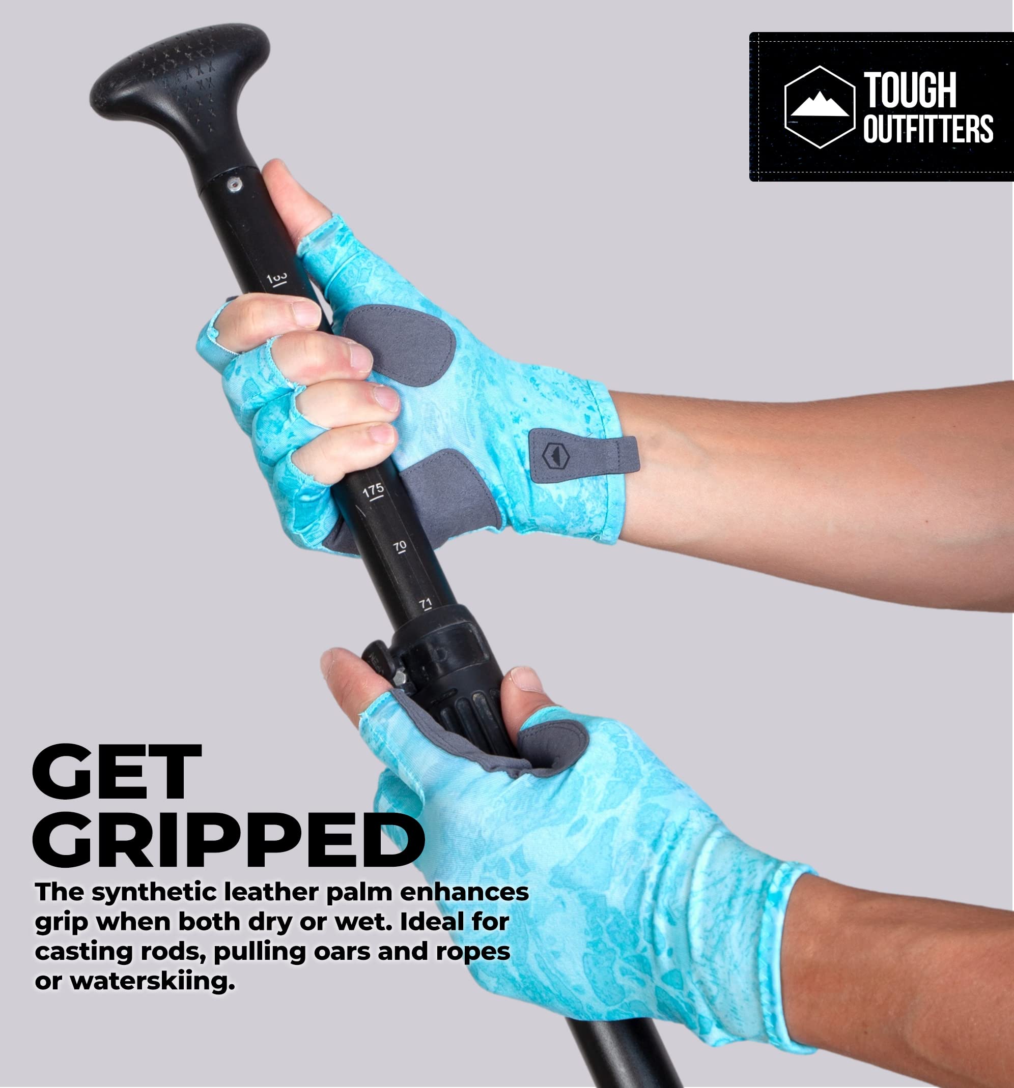 UV Protection Fishing Gloves for Men & Women - UPF 50+ Sun Gloves with Fingerless Design - Perfect for Kayaking, Paddling, Sailing & Outdoor Water Sports - Durable & Breathable for All-Day Comfort
