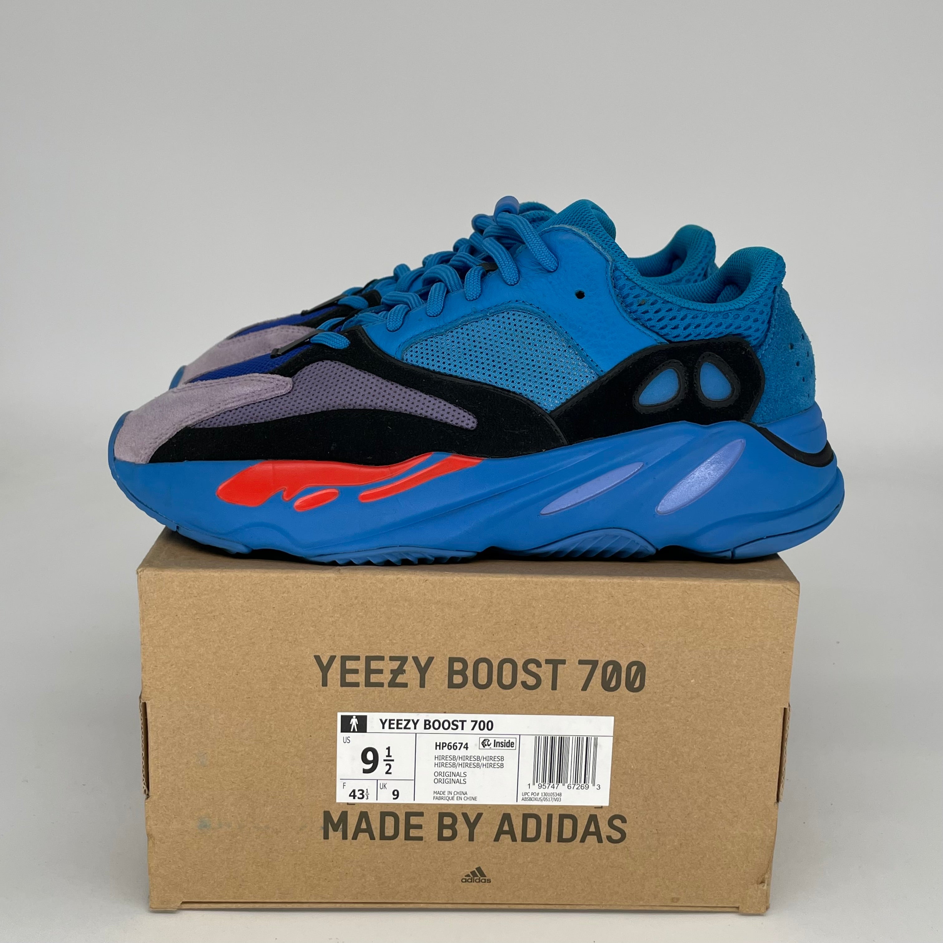 Adidas Yeezy 700 Hi-Res Blue Men's Sneakers Size 9.5 - HP6674 | Comfortable Running Shoes for Casual Wear & Street Style Fashion