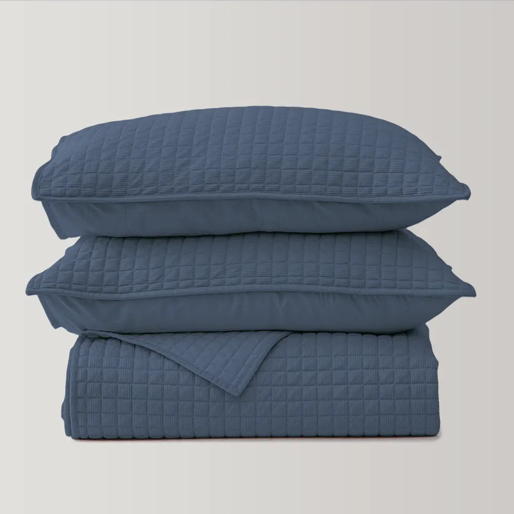Luxury 3-Piece Cotton Waffle Weave Quilt Set - Soft & Breathable Bedding for All Seasons | Perfect for Master Bedroom, Guest Room & Dorm Decor