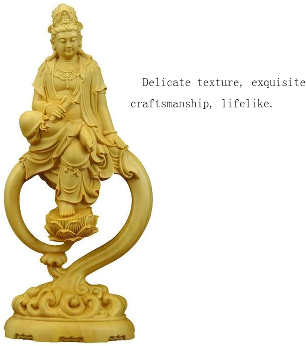 Meditating Wood Buddha Statue - Handcrafted Home & Garden Decor for Office, Bookshelf, Yard - Zen Meditation Sculpture for Indoor & Outdoor Spiritual Decorations