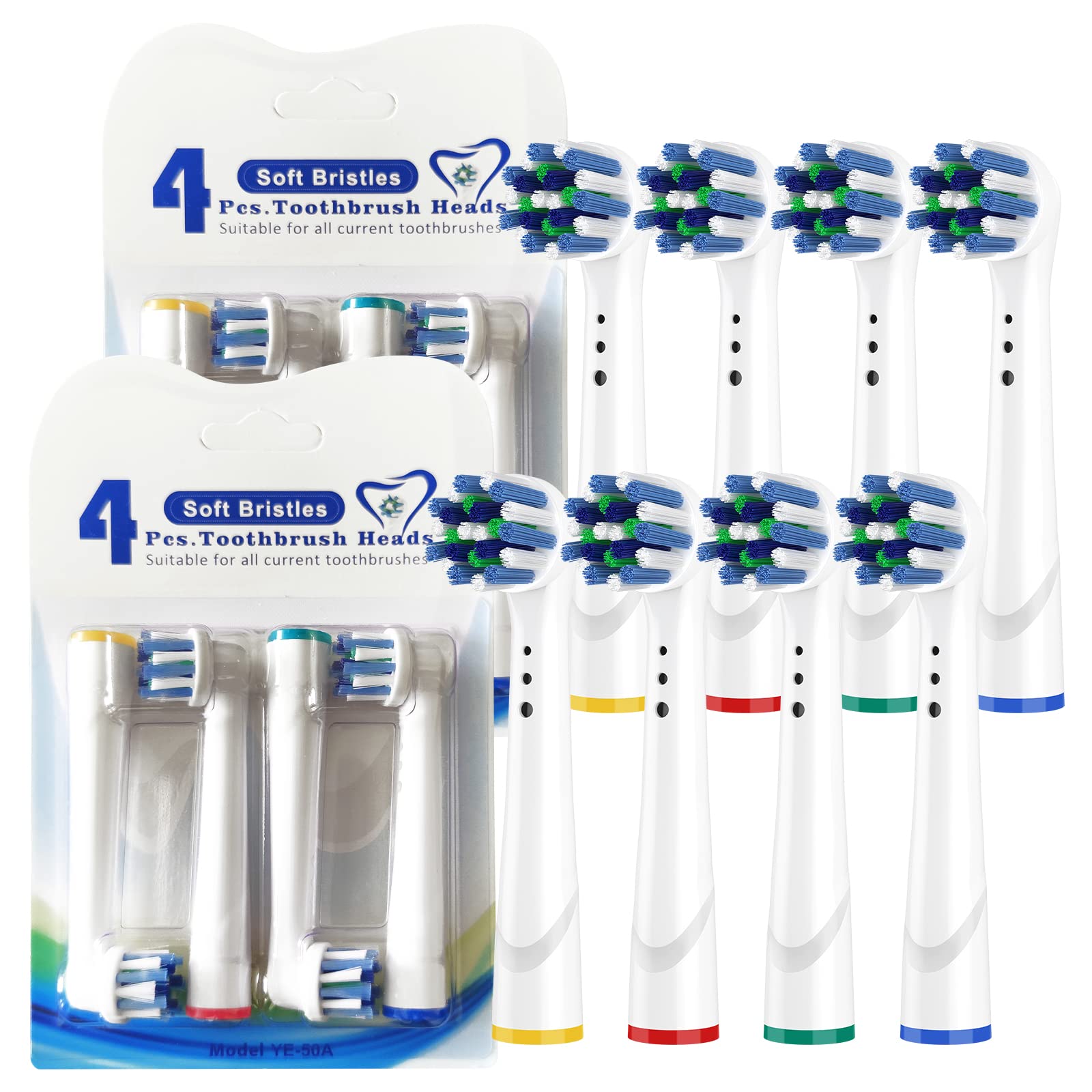 Oral B Electric Toothbrush Replacement Heads - 8 Pack Cross Action Brush Heads for Professional Cleaning | Compatible with Oral B Smart Series, Pro 1000, 2000, 3000 | Perfect for Daily Oral Care & Travel Use