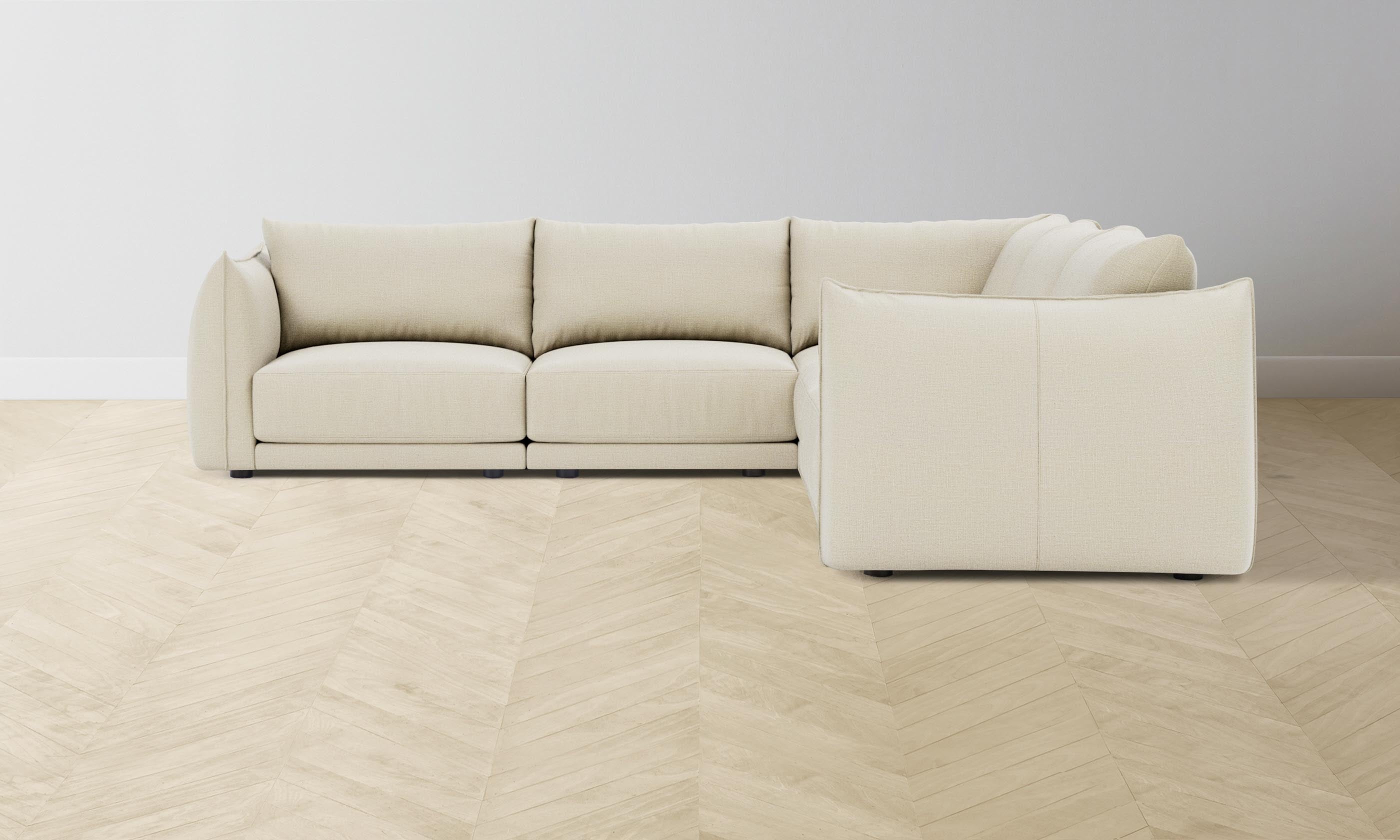 The Jones Modular Sectional Sofa - Performance Linen Weave Fabric in Prairie Color | Perfect for Living Room, Family Room & Home Theater Seating