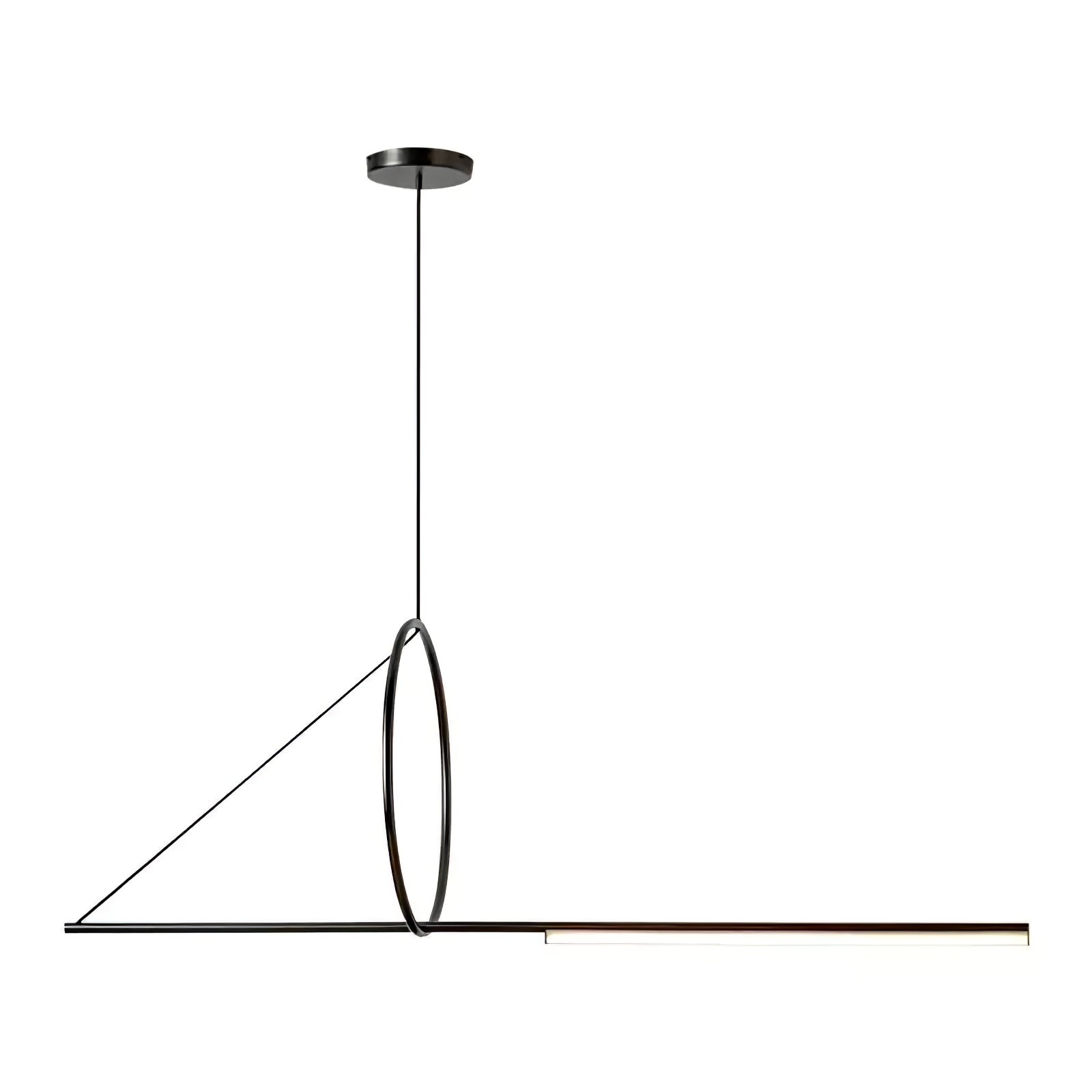 Modern Circle Trait Pendant Light - Minimalist Ceiling Fixture for Dining Room, Kitchen Island & Bedroom Lighting - Dimmable LED Chandelier for Home Decor