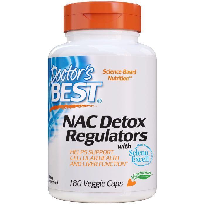 Doctor's Best NAC Detox Regulators - 180 Vegetarian Capsules | Supports Liver Health & Antioxidant Defense | Ideal for Daily Detox & Immune Boost