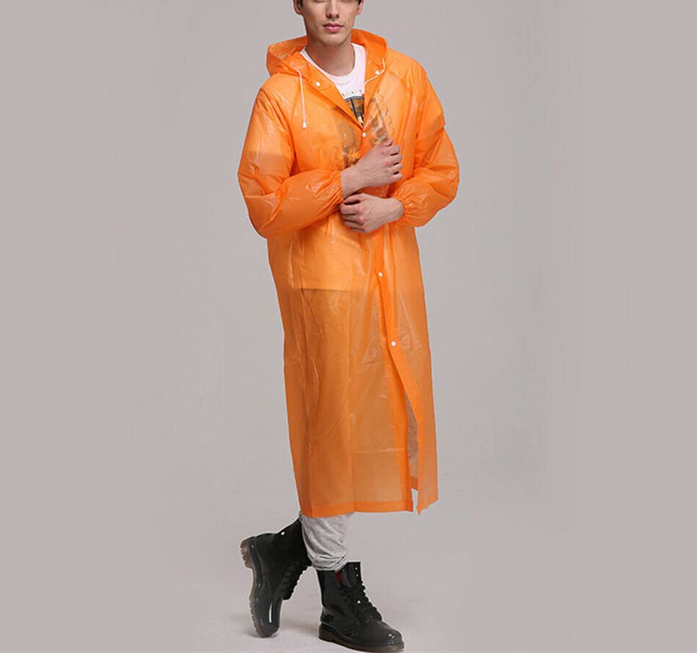 Waterproof Reusable Transparent Raincoat for Men & Women - Lightweight Long Rainwear Jacket for Outdoor Cycling, Hiking & Commuting - Perfect Rain Gear for All-Weather Protection