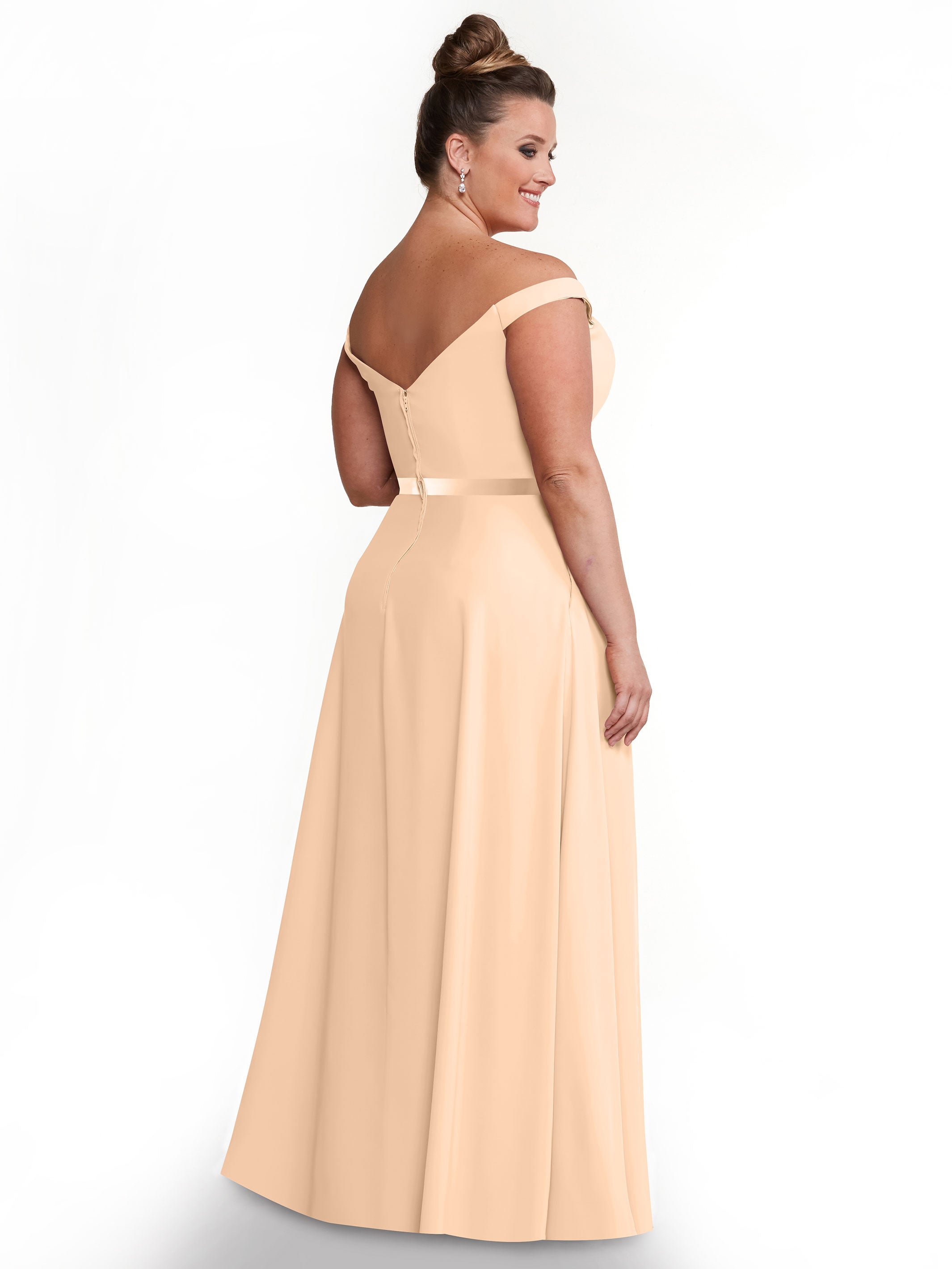 Off Shoulder A-Line Chiffon Bridesmaid Dress with Sash - Elegant & Flowy for Weddings, Parties & Special Occasions