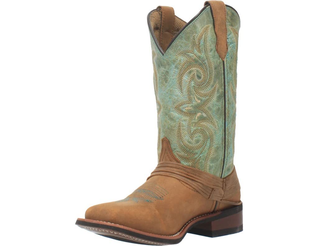 Laredo Dan Post Tan Sadie Women's Western Boots - Square Toe Cowgirl Boots for Riding & Country Style (Model 5848) | Perfect for Rodeo, Line Dancing & Everyday Wear