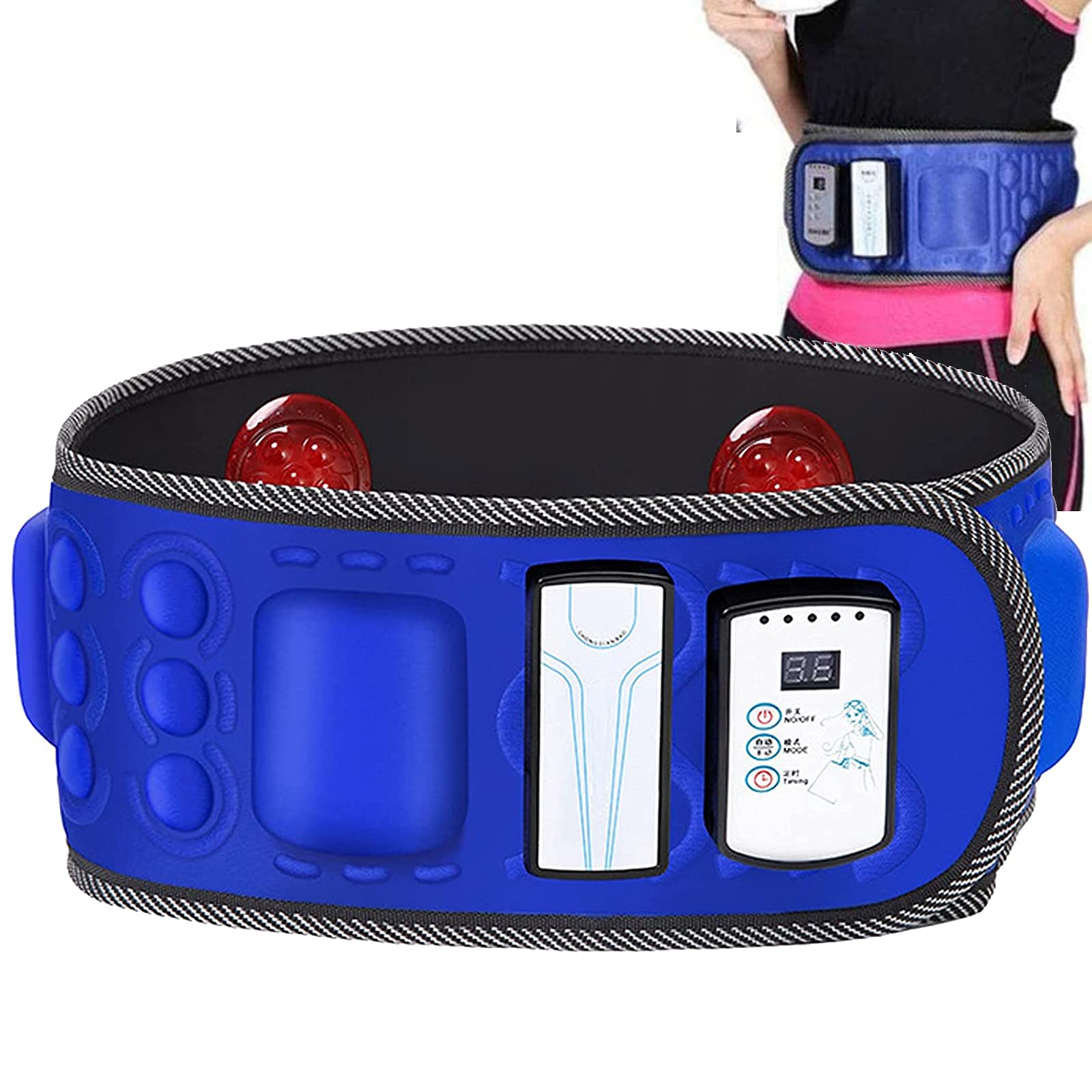Electric Slimming Waist Trainer Belt - Rechargeable Vibration Massage for Weight Loss & Fat Burning - Sauna Heater Technology - Adjustable for Men & Women - Perfect for Gym, Workouts & Postpartum Recovery