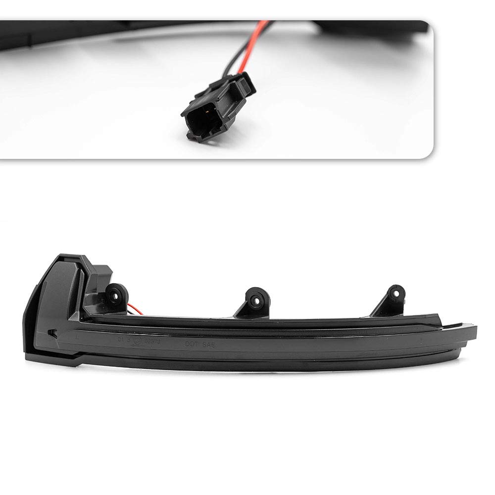 2Pcs Smoked Lens Amber Sequential LED Turn Signal Lights for Porsche Cayenne 958 (2015-2018) - Dynamic Blinking Flow Design, Side Mirror Indicator Replacement - Perfect for Night Driving & Enhanced Safety
