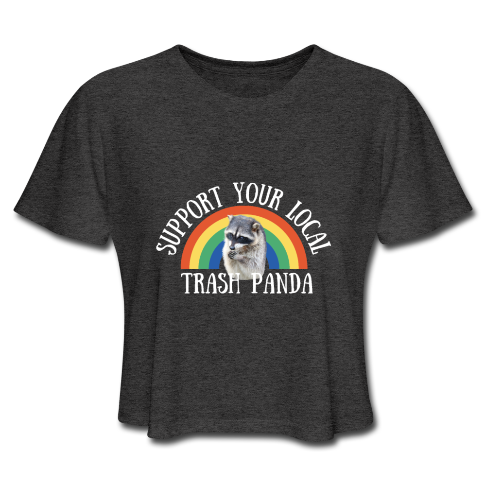 Raccoon Trash Panda Women's Cropped T-Shirt | Cute Animal Graphic Tee for Casual Wear & Street Style