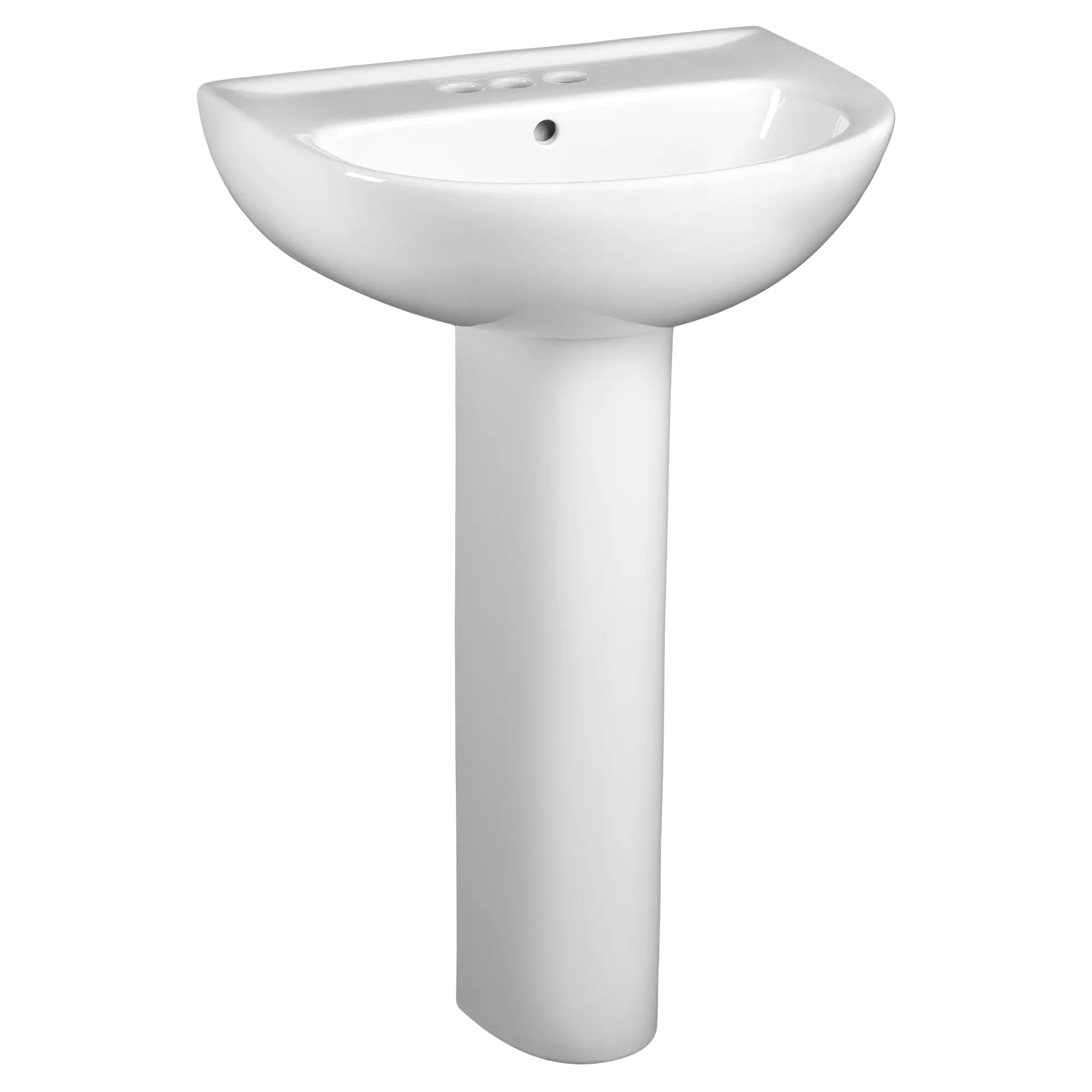 4 Inch Centerset Pedestal Sink Top with Leg - Modern Bathroom Vanity for Small Spaces | Perfect for Powder Rooms, Guest Baths & Apartment Renovations