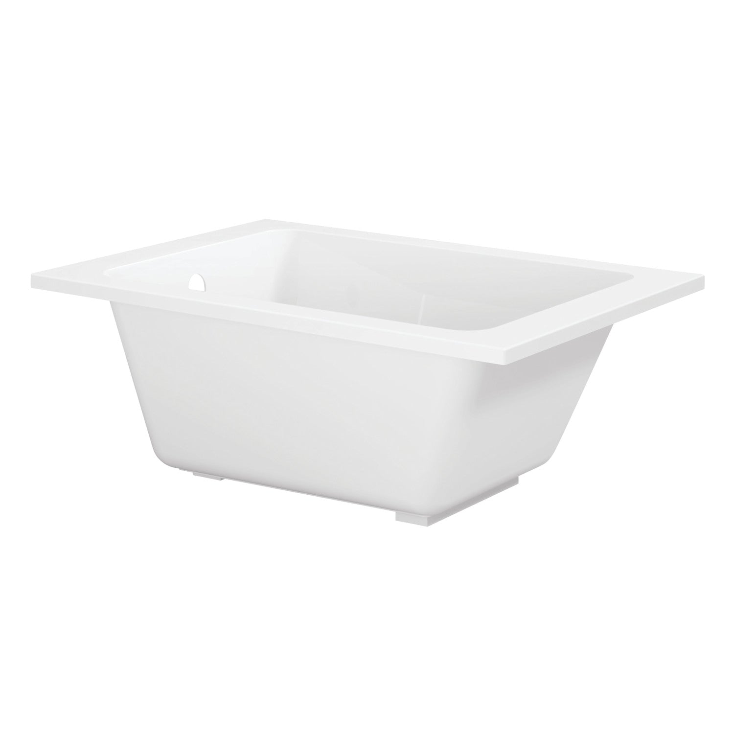 Aqua Eden 48 Inch Acrylic Rectangular Drop-In Bathtub with Anti-Skid Surface - Glossy White Freestanding Soaking Tub for Modern Bathroom & Spa Relaxation