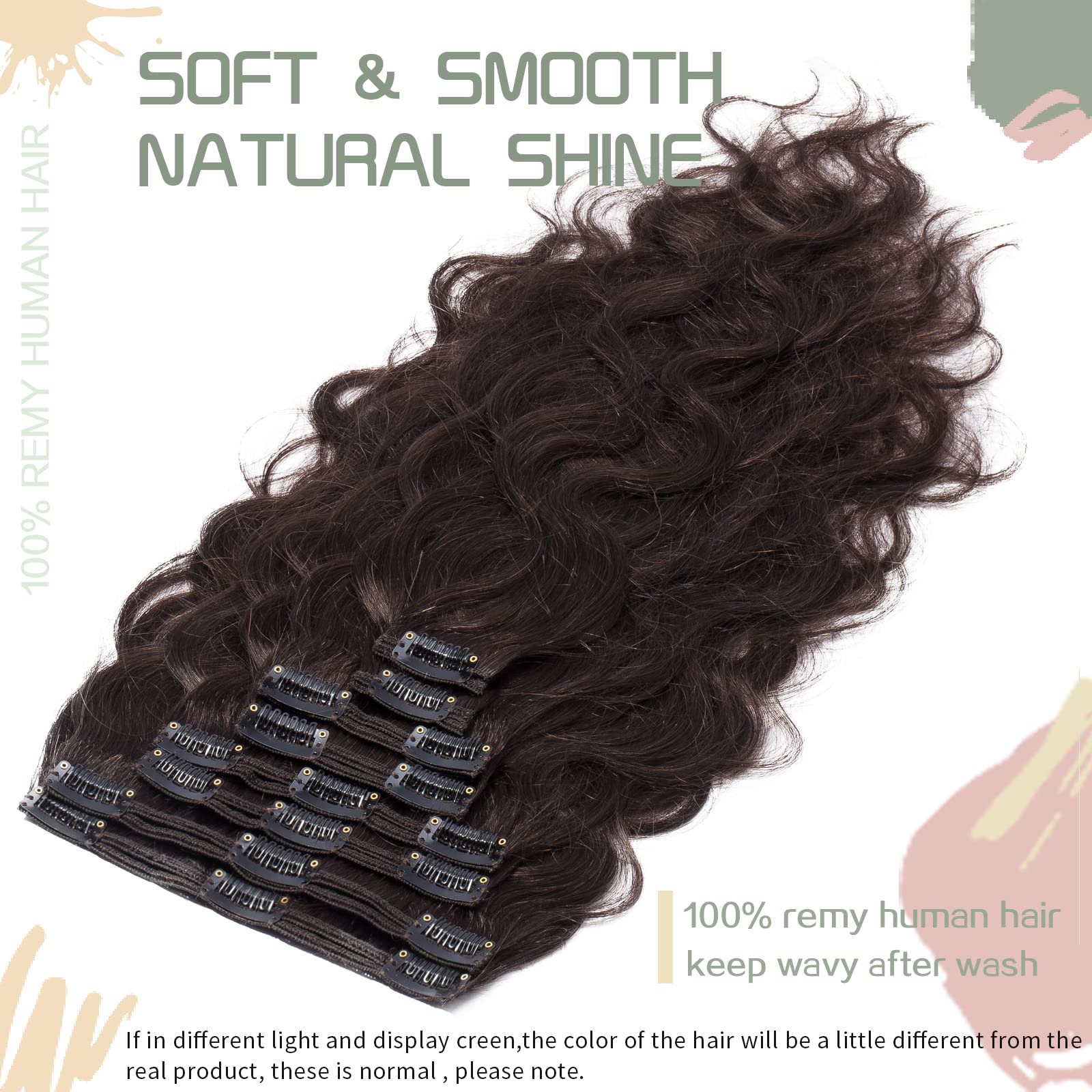 S-noilite 8-Piece Wavy Clip-in Hair Extensions 18